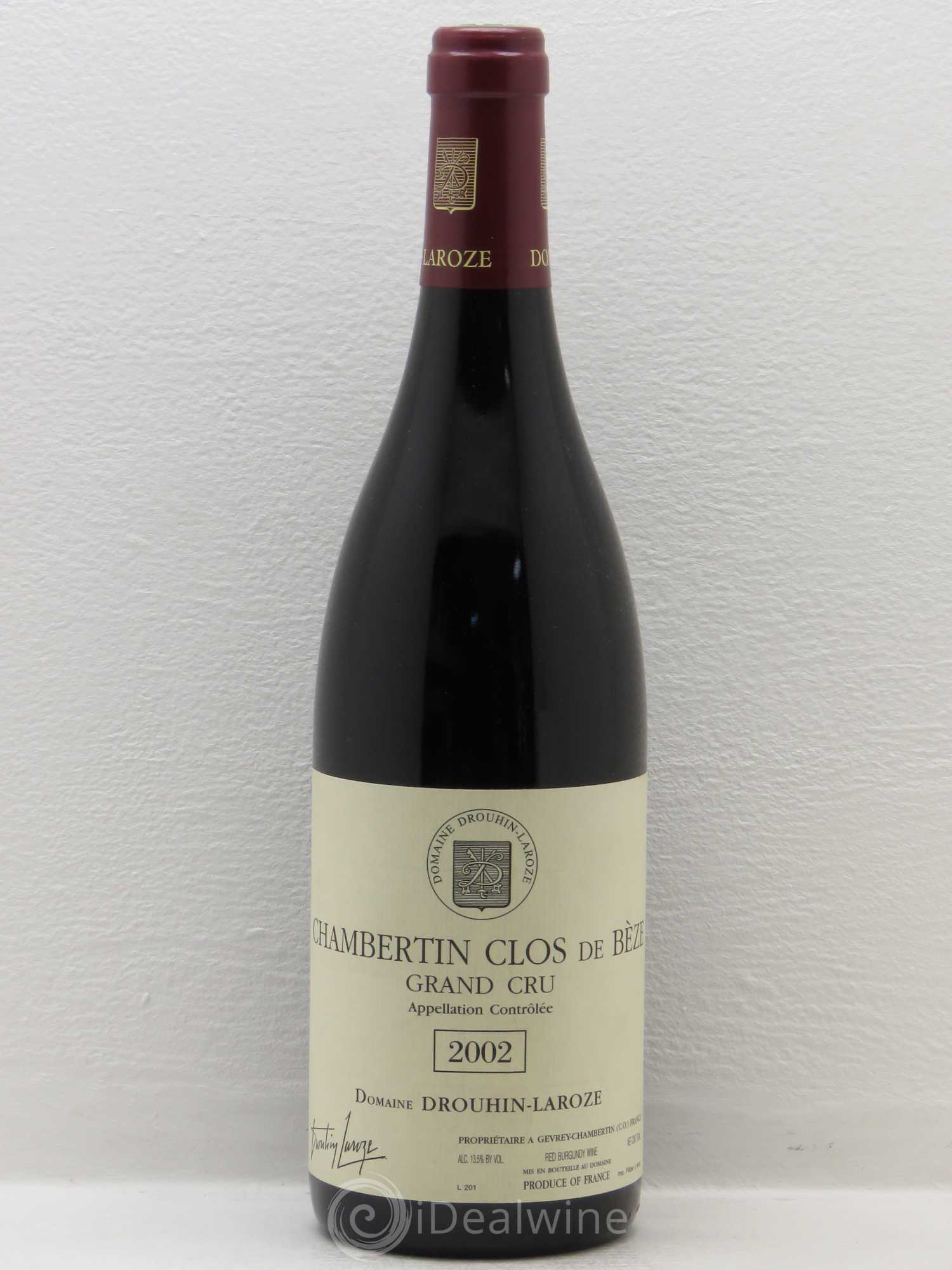 Chambertin Clos de Bèze Grand Cru Domaine Drouhin-Laroze 2002 - Lot de 1 bouteille - 0