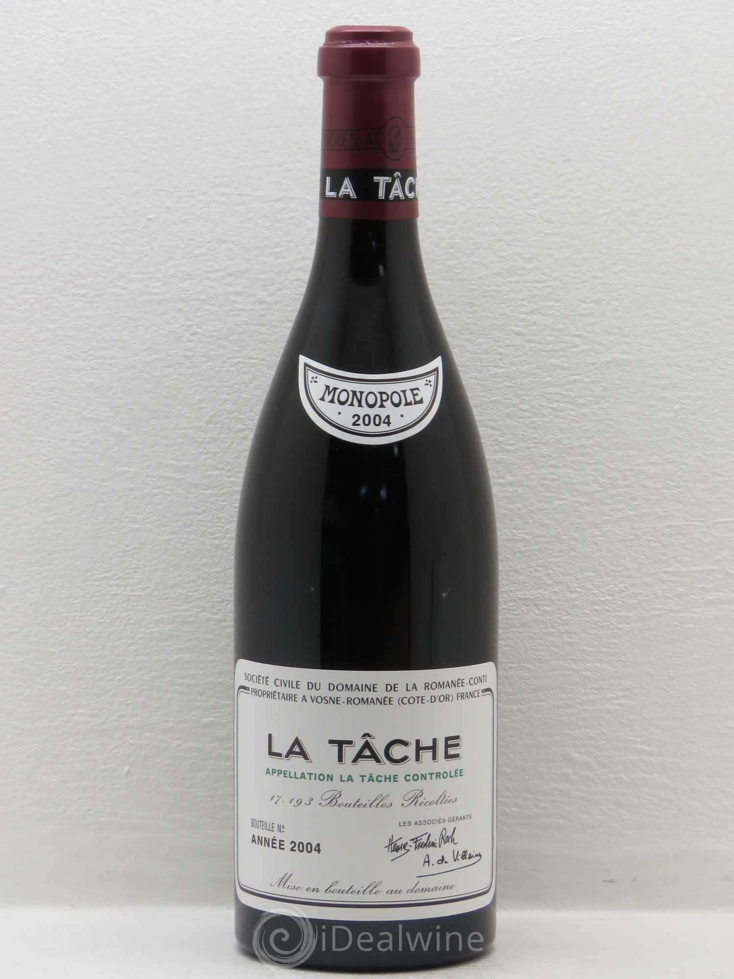 La Tâche Grand Cru Domaine de la Romanée-Conti 2004 - Lot de 1 bouteille - 0