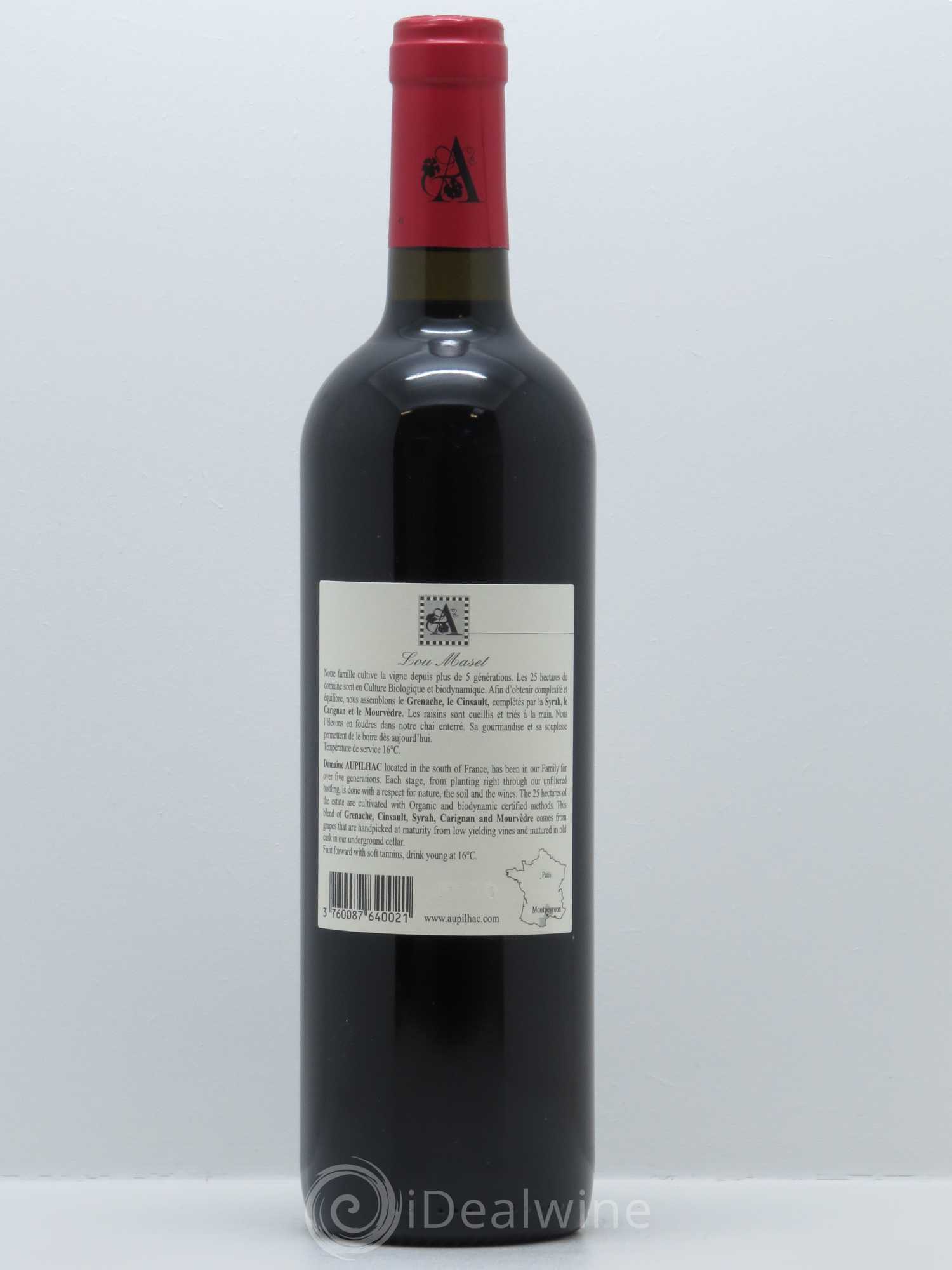 Coteaux du Languedoc Aupilhac (Domaine d') Lou Maset Sylvain Fadat 2015 - Lot de 1 bouteille - 1