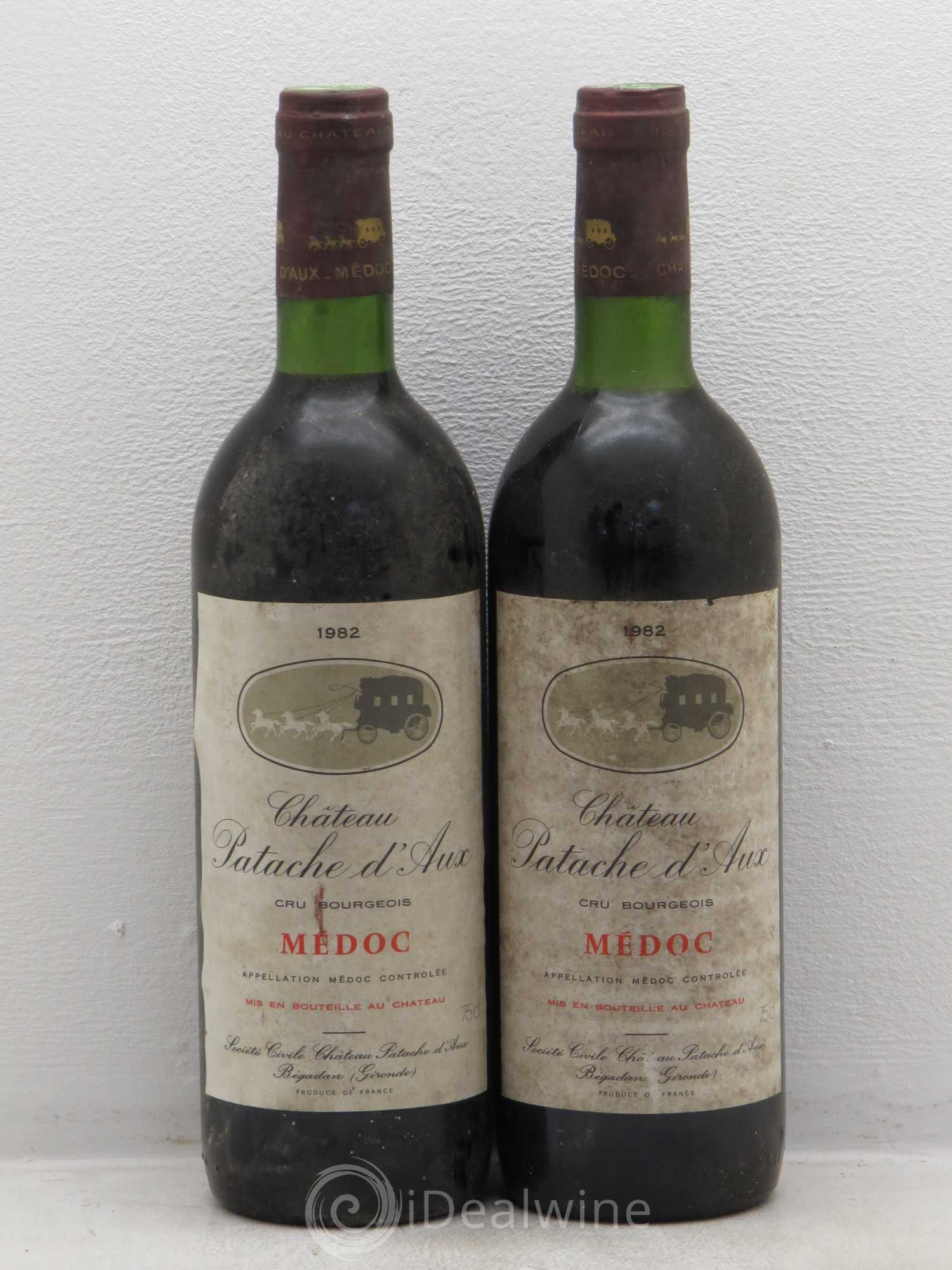 Château Patache d'Aux Cru Bourgeois 1982 - Lot de 2 bouteilles - 0