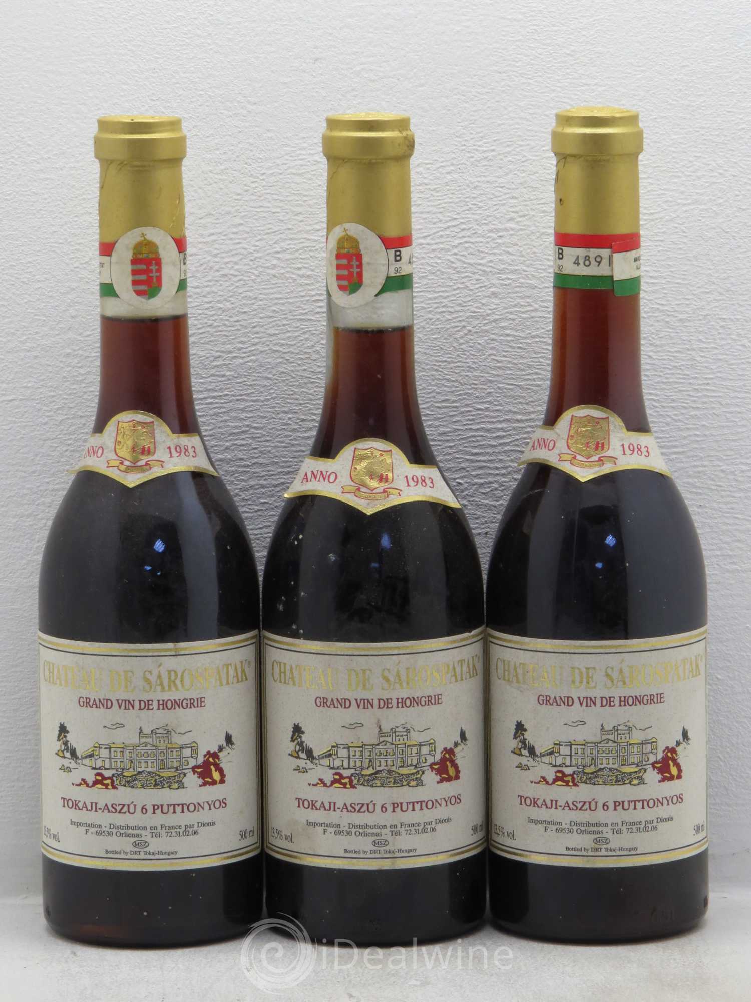 Tokaji - aszù Château De Sarospatak 6 Puttonyos 1983 - Lotto di 3 bottiglie - 0