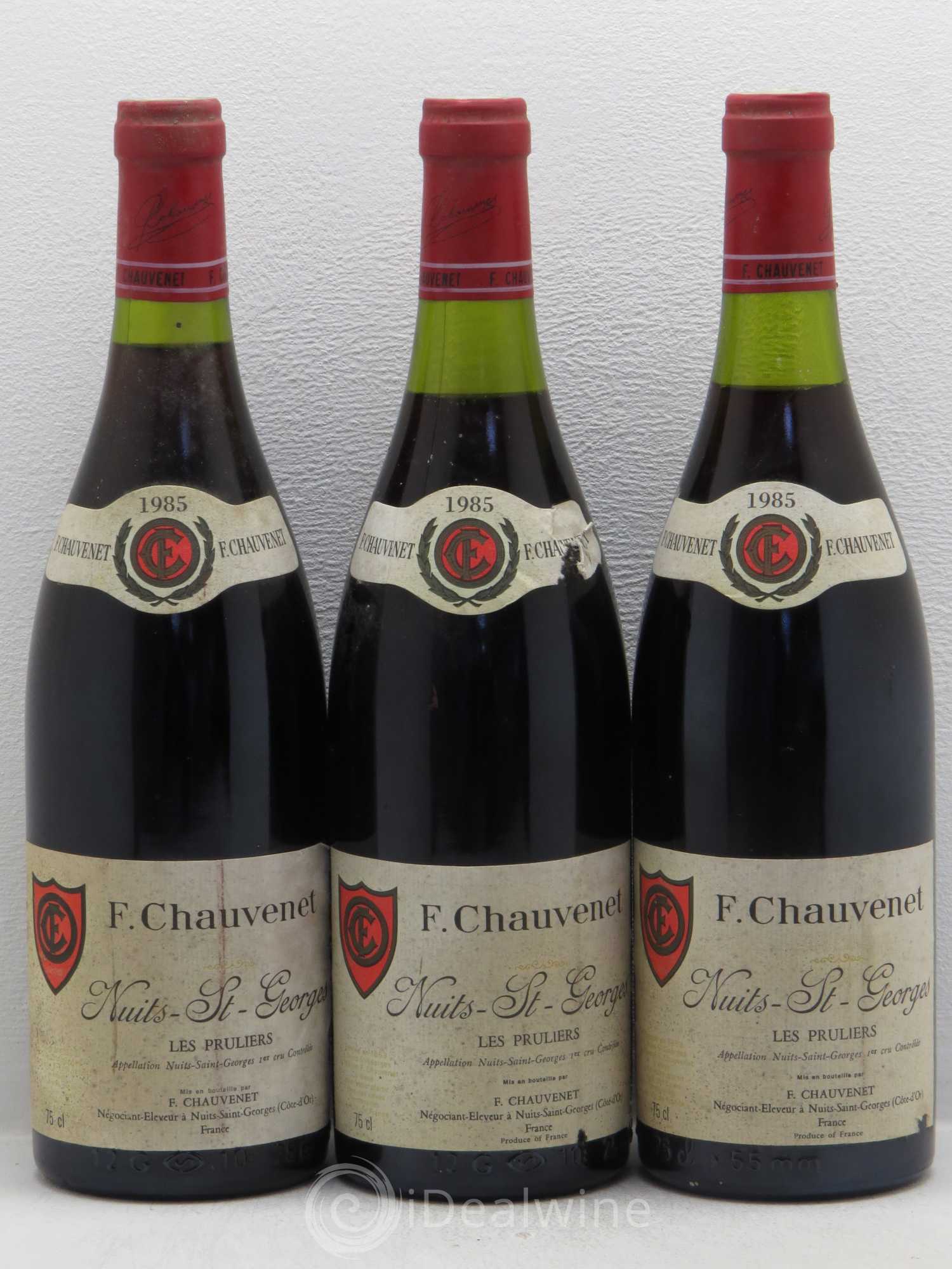 Nuits-Saint-Georges Chauvenet Nuits Saint Georges 1er Cru Les Pruliers 1985 - Posten von 3 Flaschen - 0