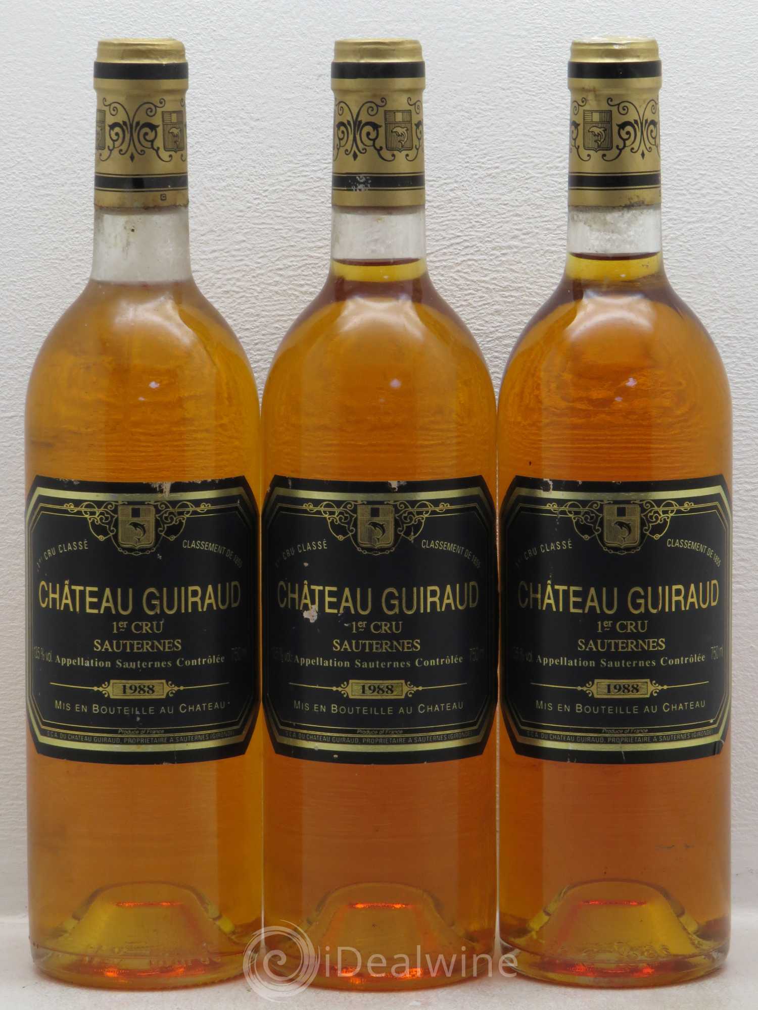 Château Guiraud 1er Grand Cru Classé 1988 - Lotto di 3 bottiglie - 0