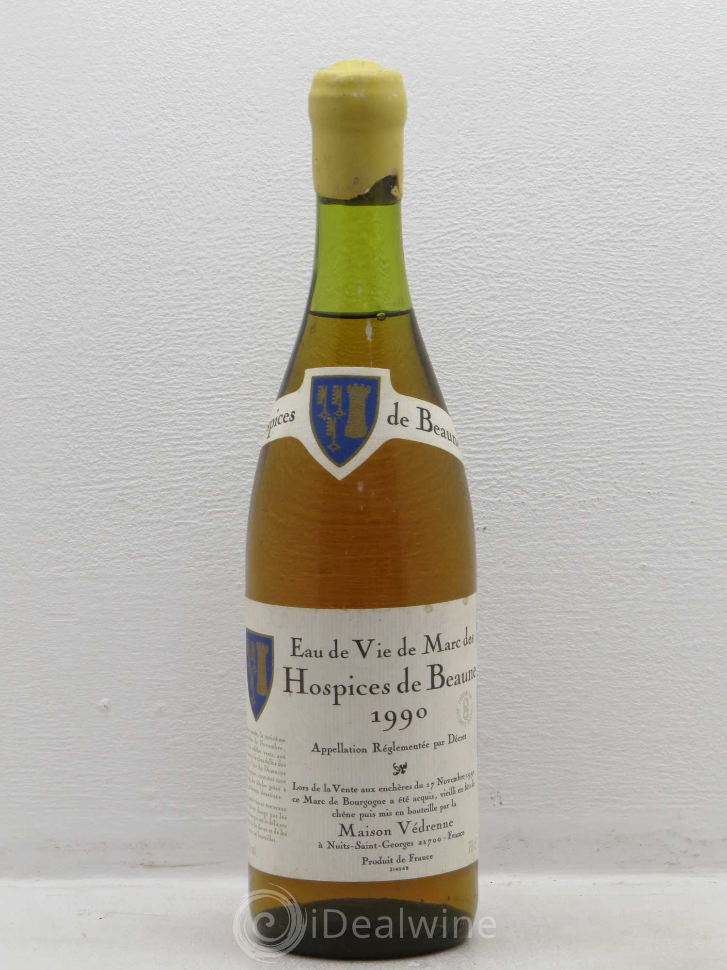 Divers Eau de vie de Marc Maison Vedrenne des Hospices de Beaune 1990 - Posten von 1 Flasche - 0