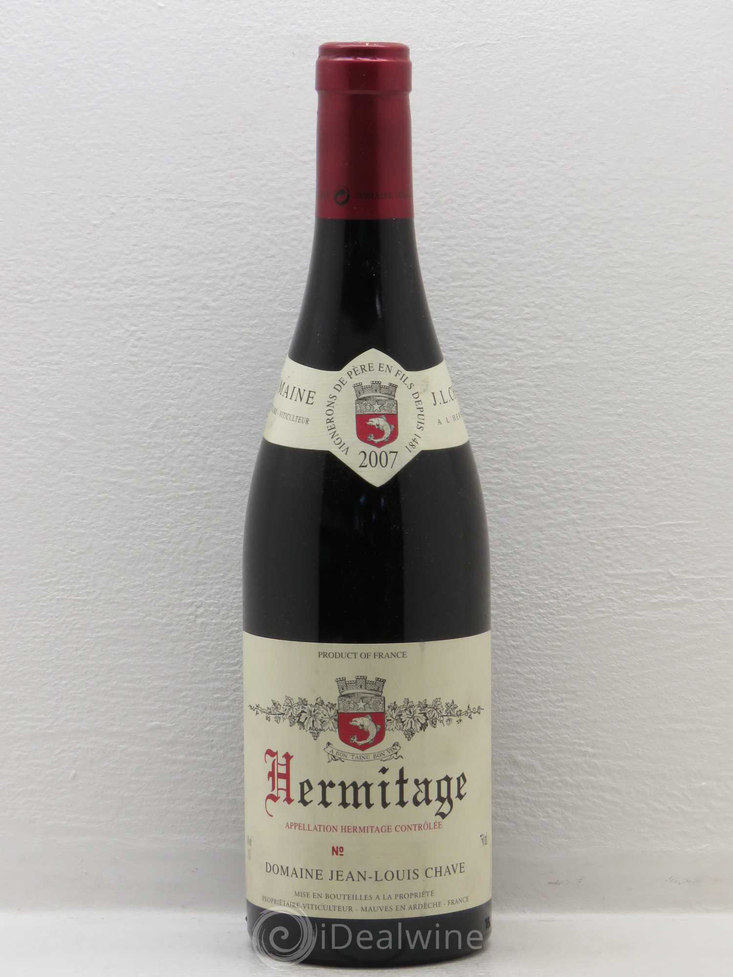 Hermitage Jean-Louis Chave (sans prix de réserve) 2007 - Lot de 1 bouteille - 0