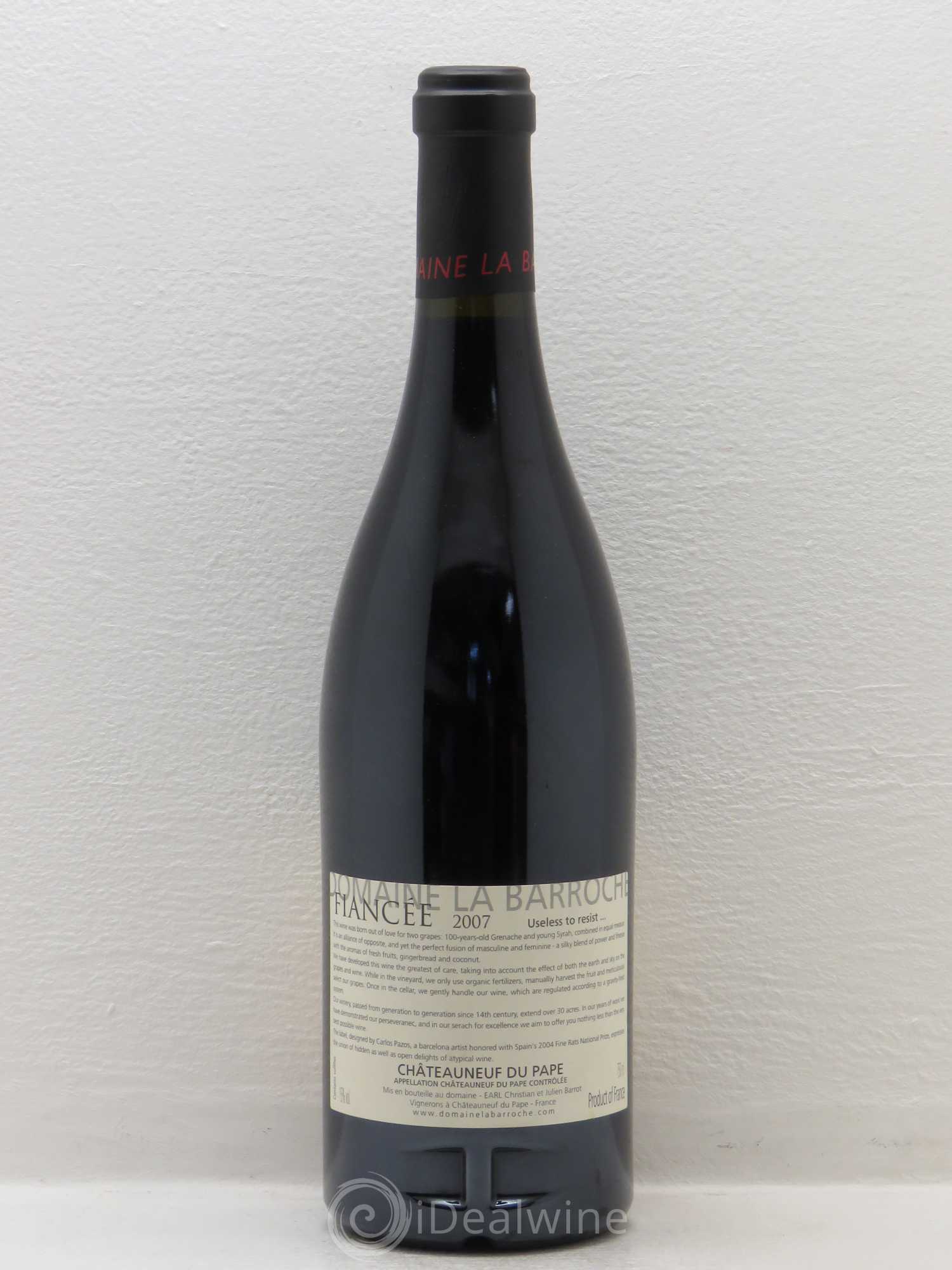 Châteauneuf-du-Pape La Barroche (Domaine de) Cuvée Fiancée Julien Barrot (sans prix de réserve) 2007 - Lot de 1 bouteille - 1