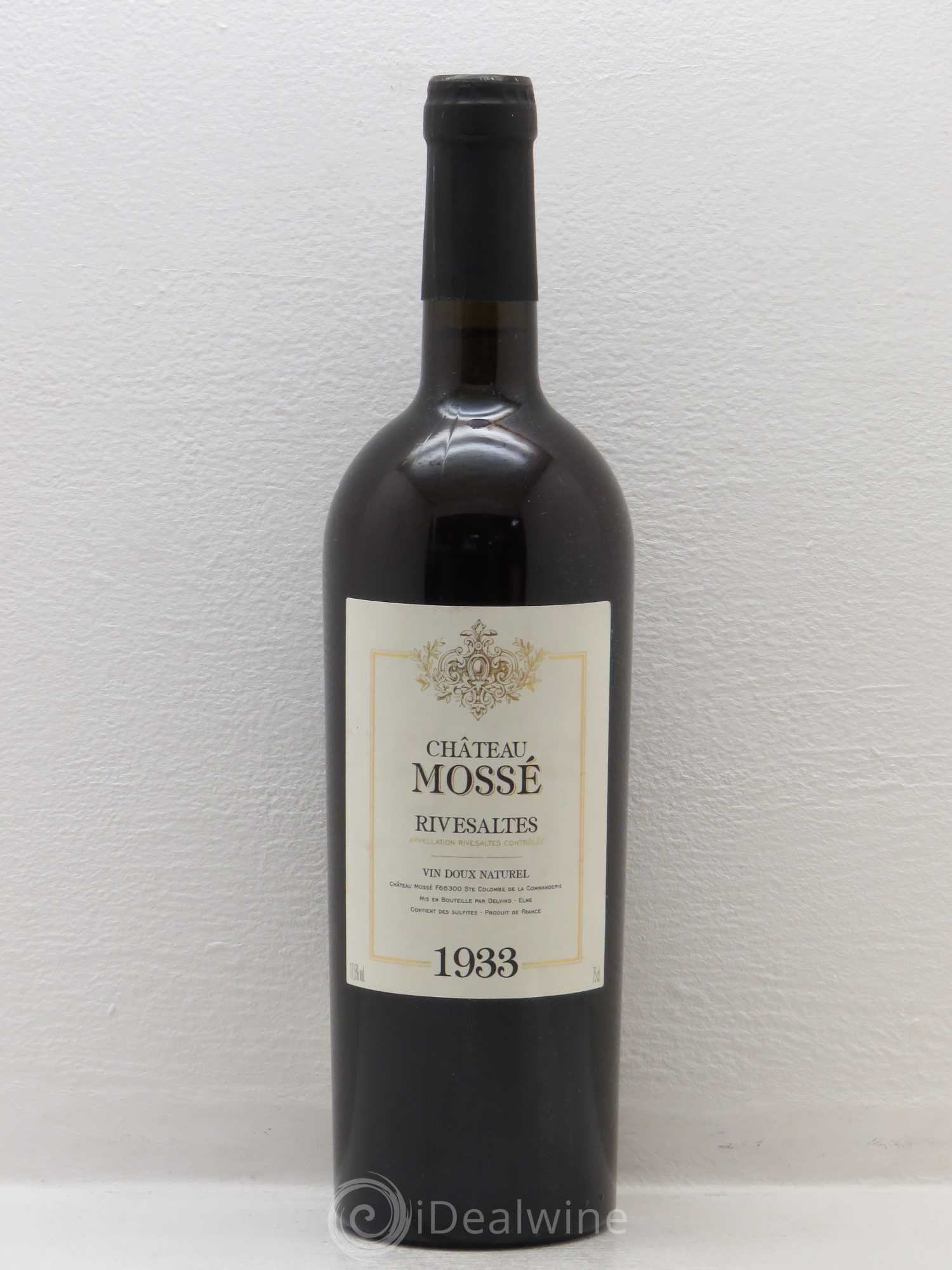Rivesaltes Château Mossé (ohne Mindestpreis) 1933 - Posten von 1 Flasche - 0