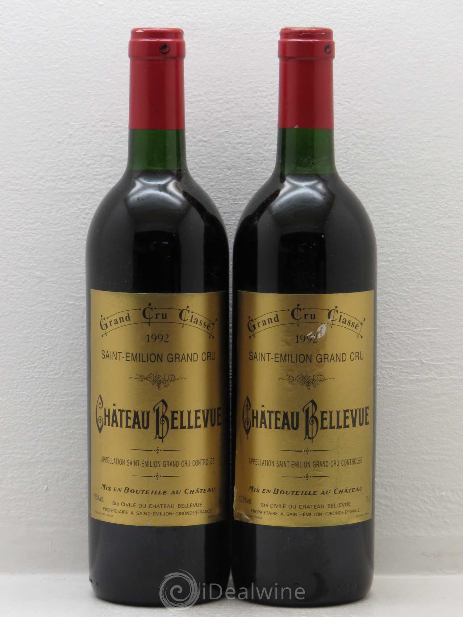 Château Bellevue Grand Cru Classé (sans prix de réserve) 1992 - Lot de 2 bouteilles - 0