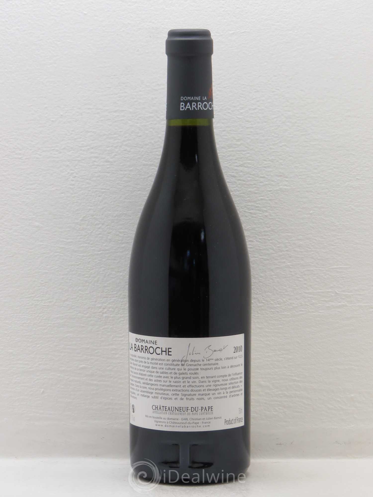 Châteauneuf-du-Pape La Barroche (Domaine de) Réserve Julien Barrot (sans prix de réserve) 2010 - Lot de 1 bouteille - 1