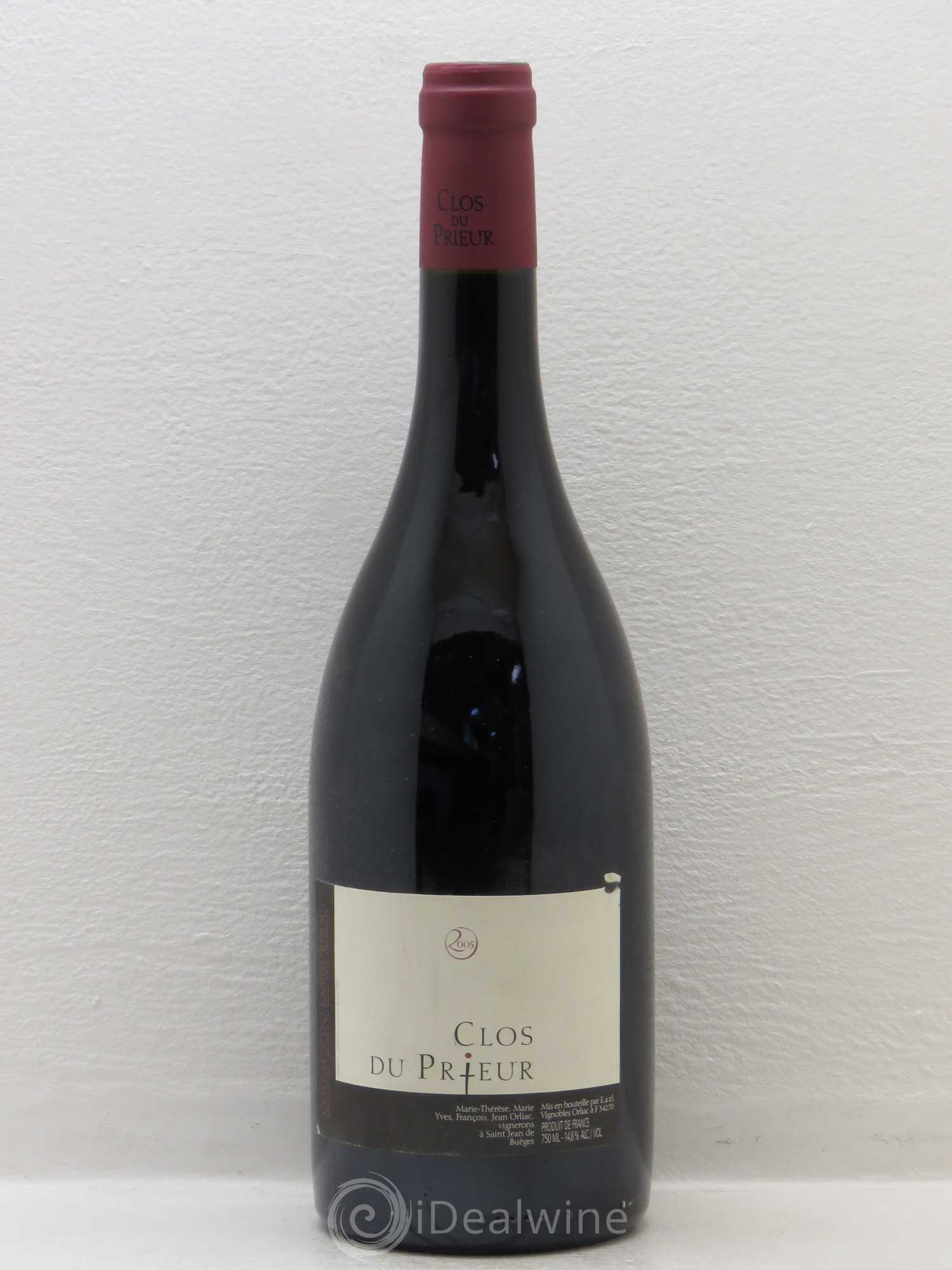 Coteaux du Languedoc Clos Prieur Vignobles Orliac (sans prix de réserve) 2005 - Posten von 1 Flasche - 0
