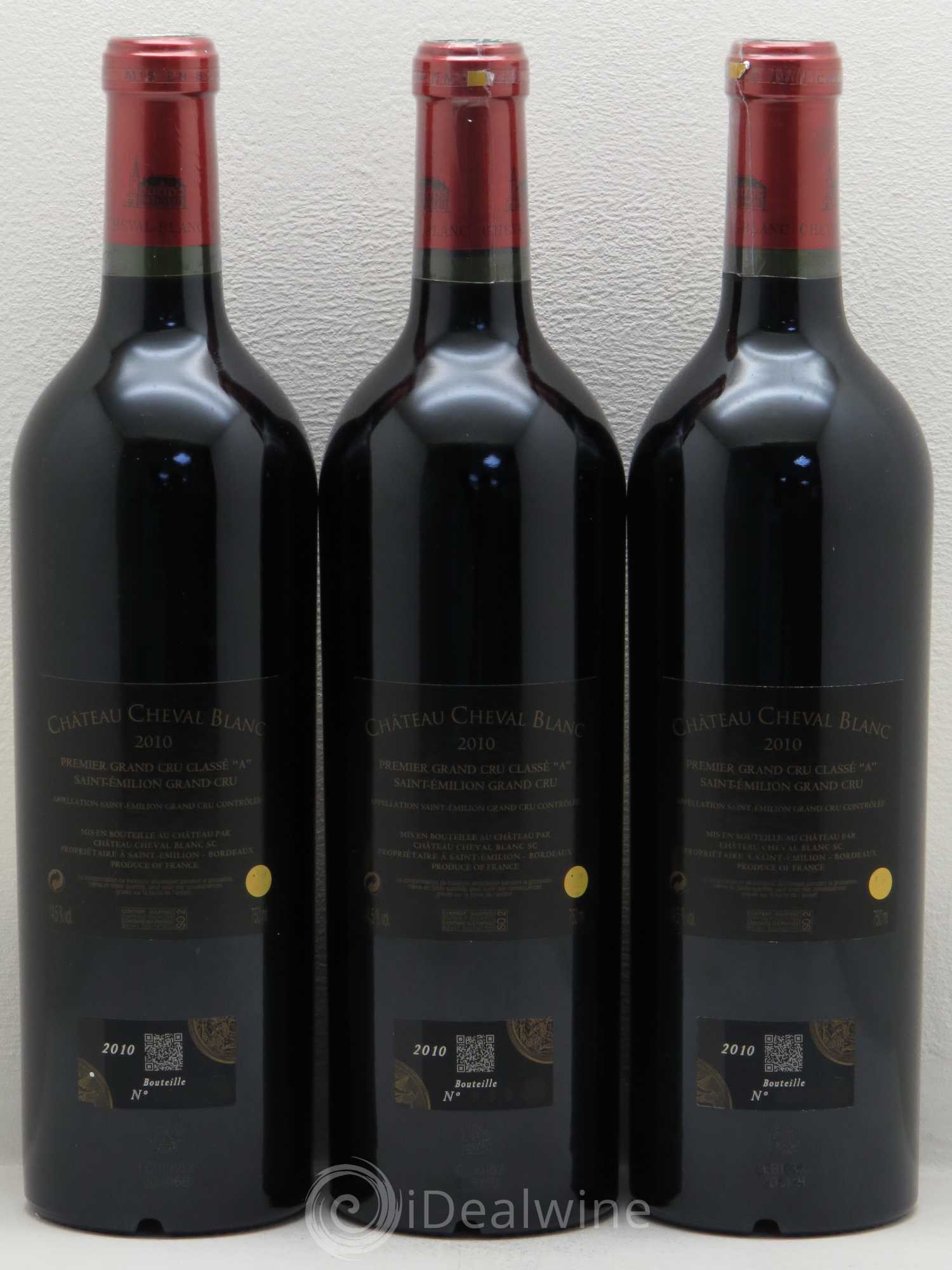 Château Cheval Blanc 1er Grand Cru Classé A 2010 - Lot de 3 bouteilles - 1
