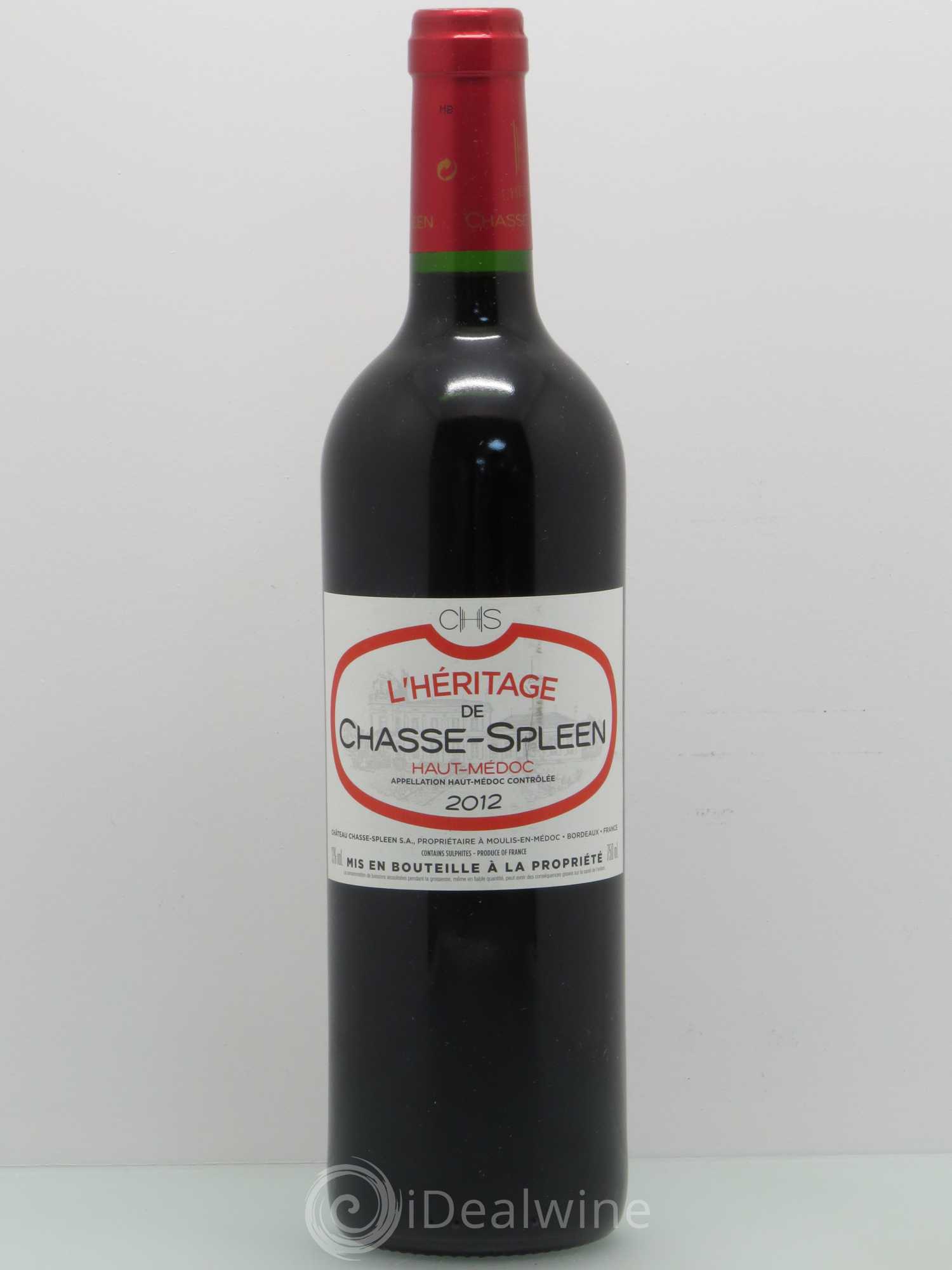 Héritage (Ermitage) de Chasse Spleen 2012 - Lot de 1 bouteille - 0