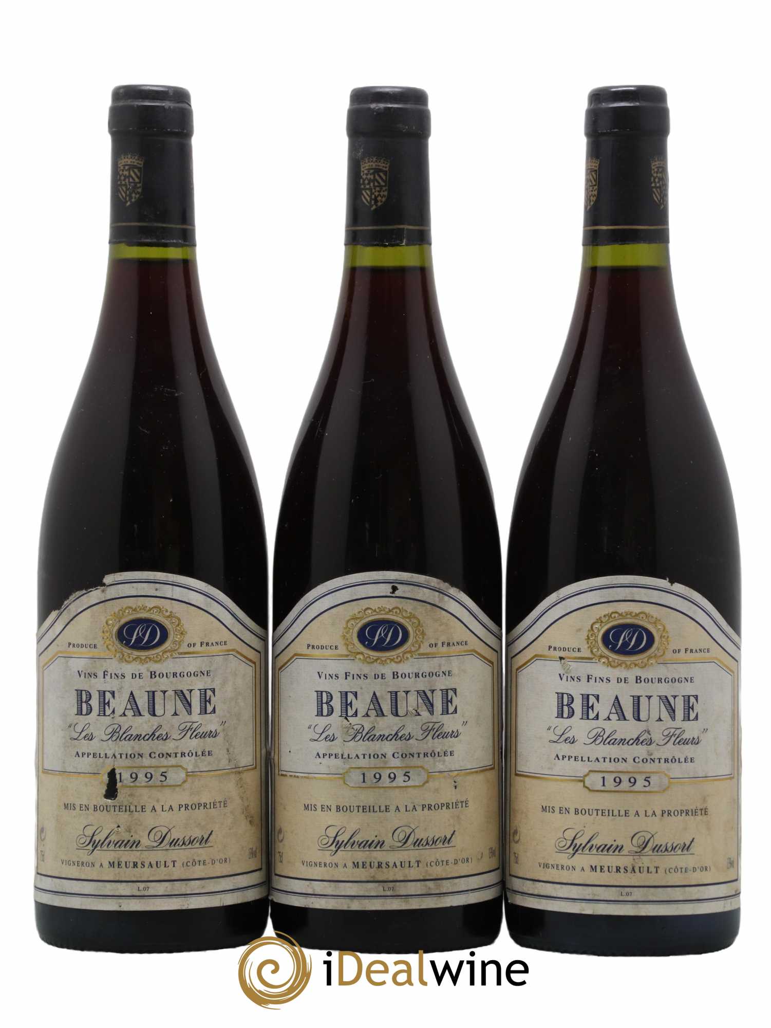Beaune Les Blanches Fleurs Domaine Sylvain Dussort 1995 - Lot de 3 bouteilles - 0
