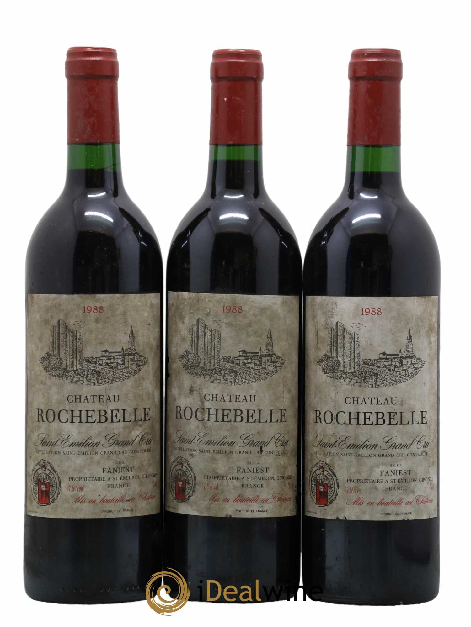 Château Rochebelle Grand Cru Classé 1988 - Lot de 3 bouteilles - 0
