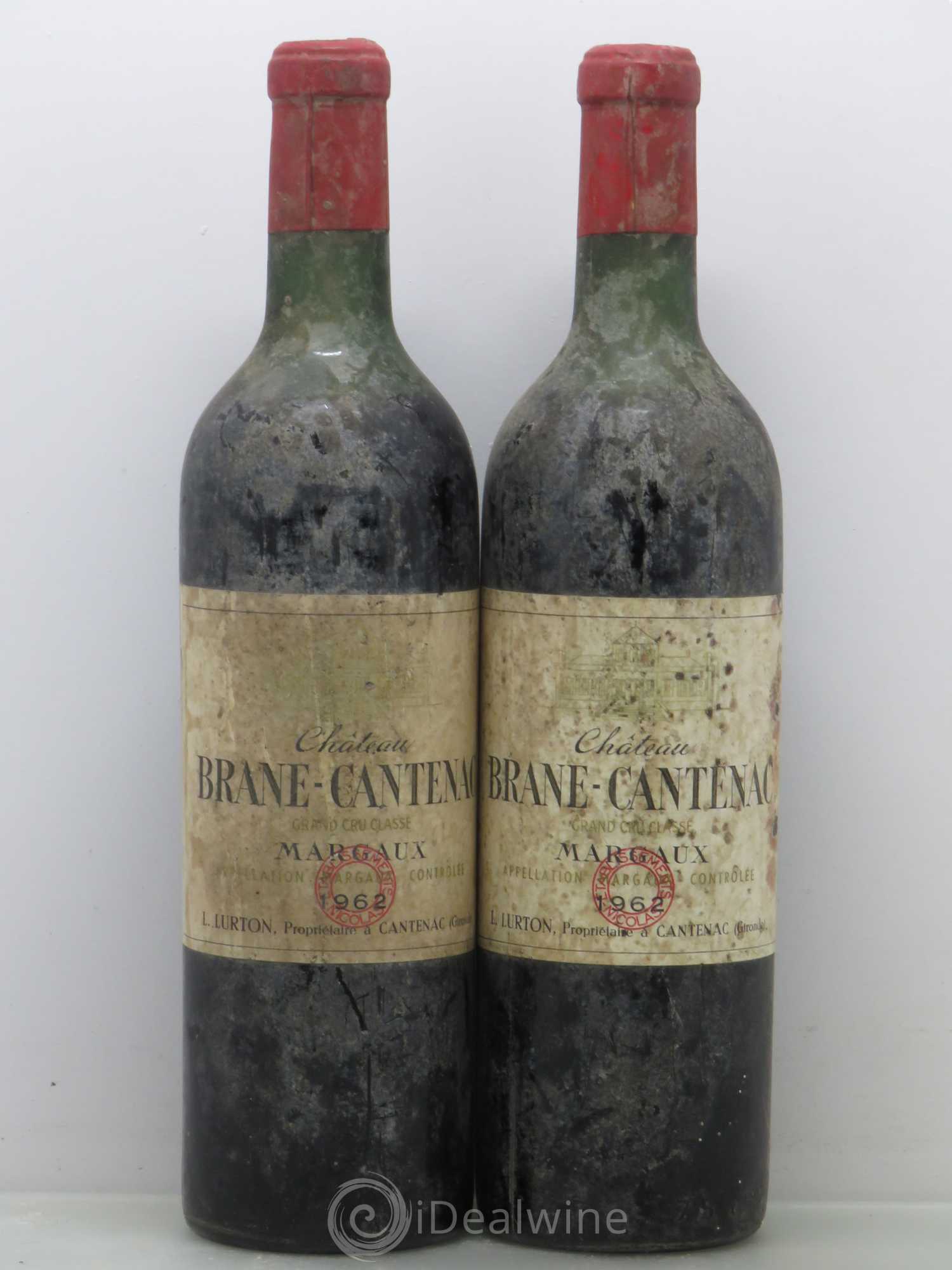 Château Brane Cantenac 2ème Grand Cru Classé Nicolas 1962 - Lot de 2 bouteilles - 0