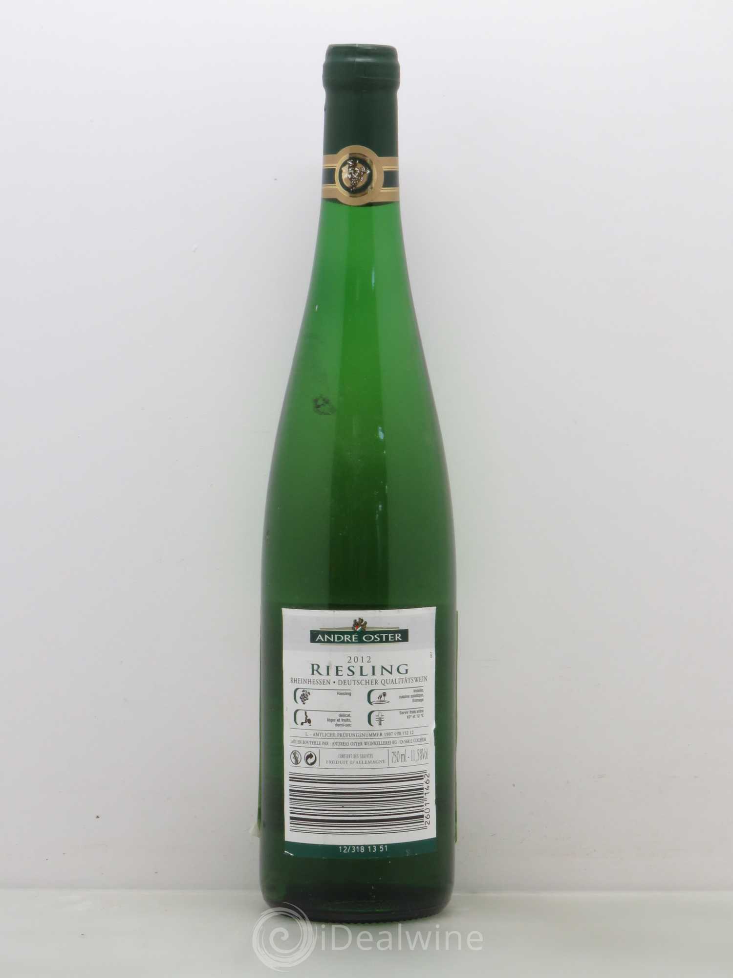 Riesling Andre Oster (sans prix de réserve) 2012 - Posten von 1 Flasche - 1