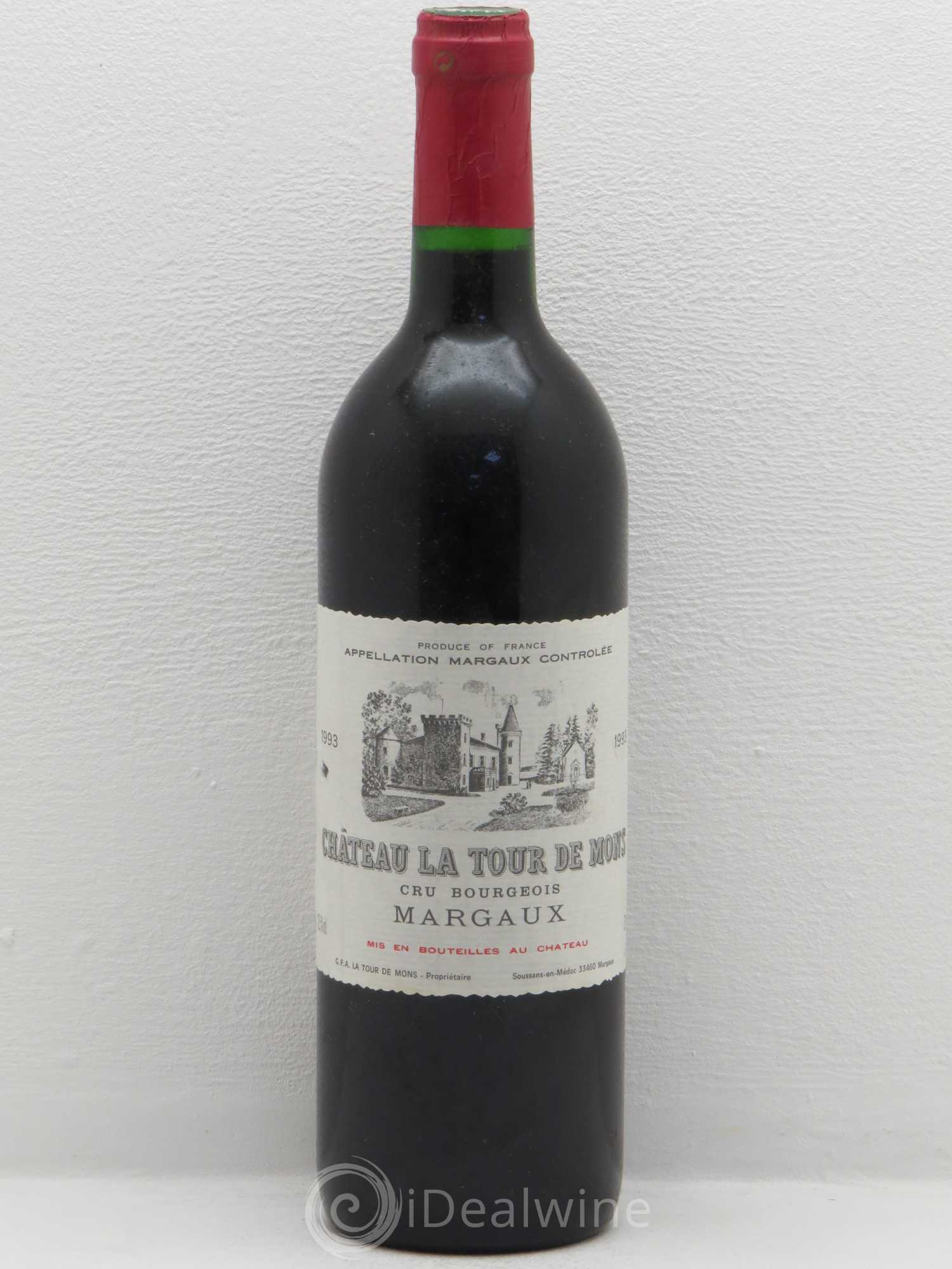 Château la Tour de Mons Cru Bourgeois 1993 - Lot de 1 bouteille - 0