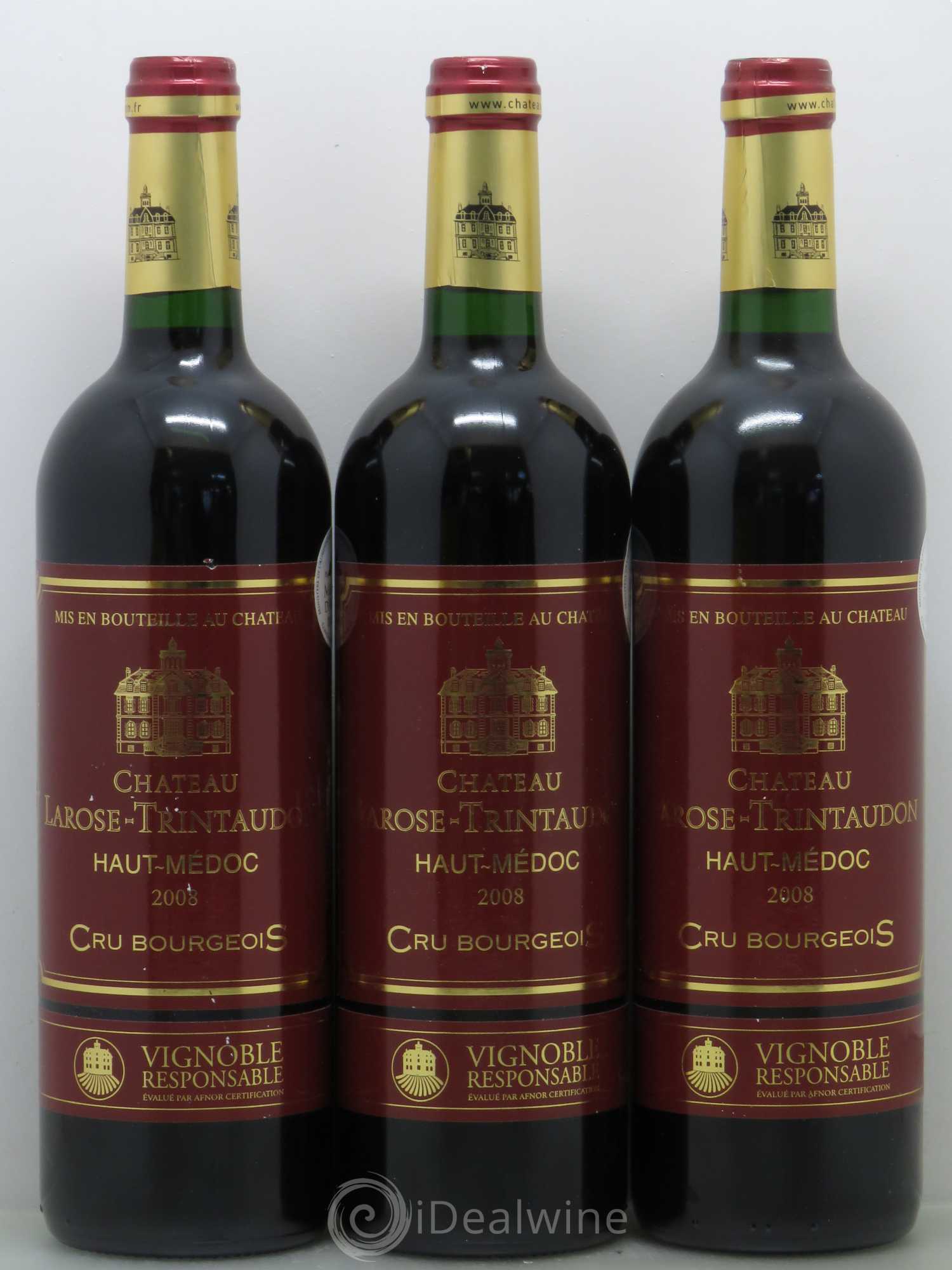 Château Larose Trintaudon Cru Bourgeois (sans prix de réserve) 2008 - Lot de 3 bouteilles - 0