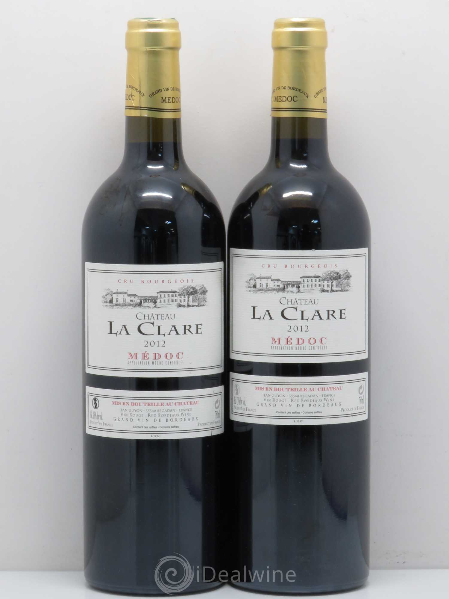 Médoc Château La Clare (sans prix de réserve) 2012 - Posten von 2 Flaschen - 0