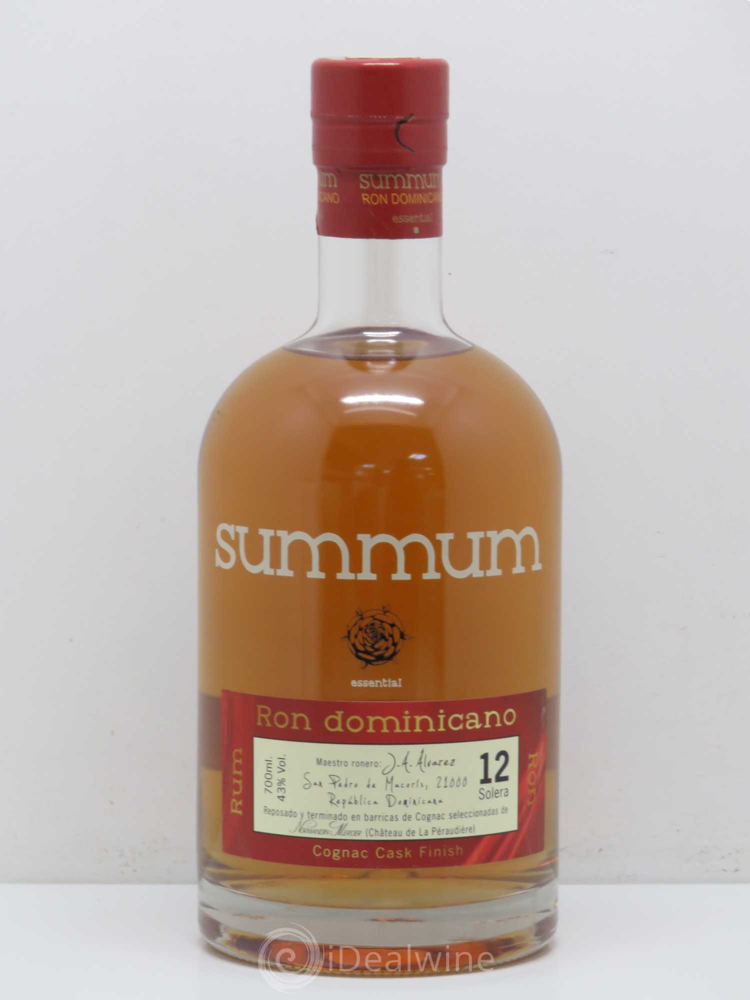 Rhum Rum Summum Cognac Cask 12 ans d'age JA Alvarez - Lotto di 1 bottiglia - 0
