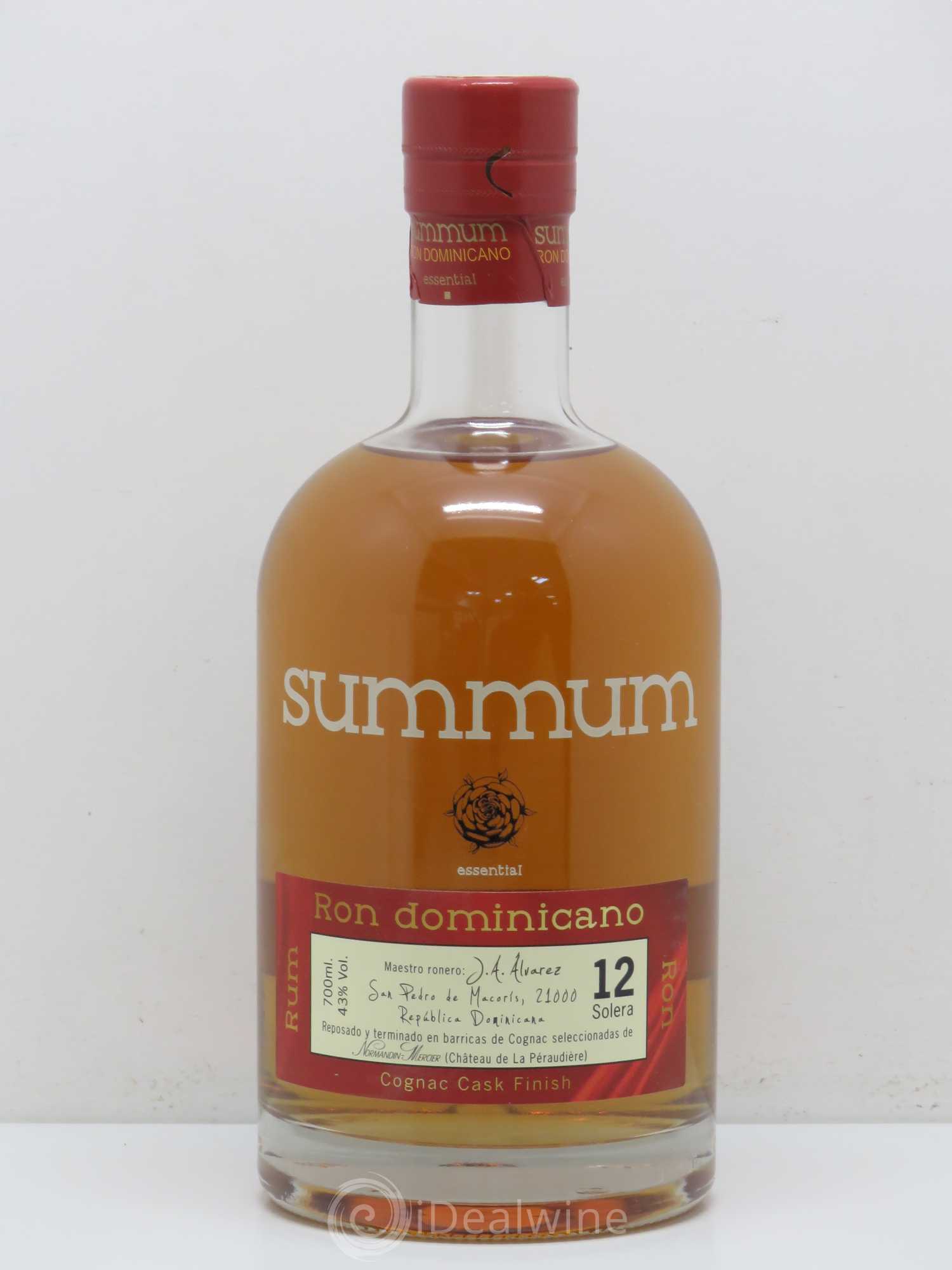 Rhum Rum Summum Cognac Cask 12 ans d'age JA Alvarez - Posten von 1 Flasche - 0