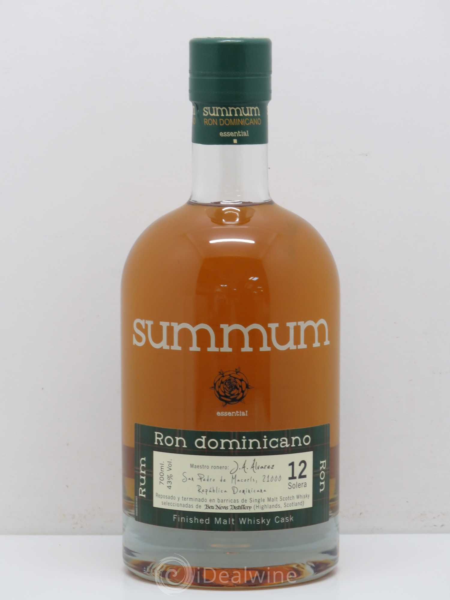Rhum Rum Summum Whisky Cask 12 ans d'age JA Alvarez - Posten von 1 Flasche - 0