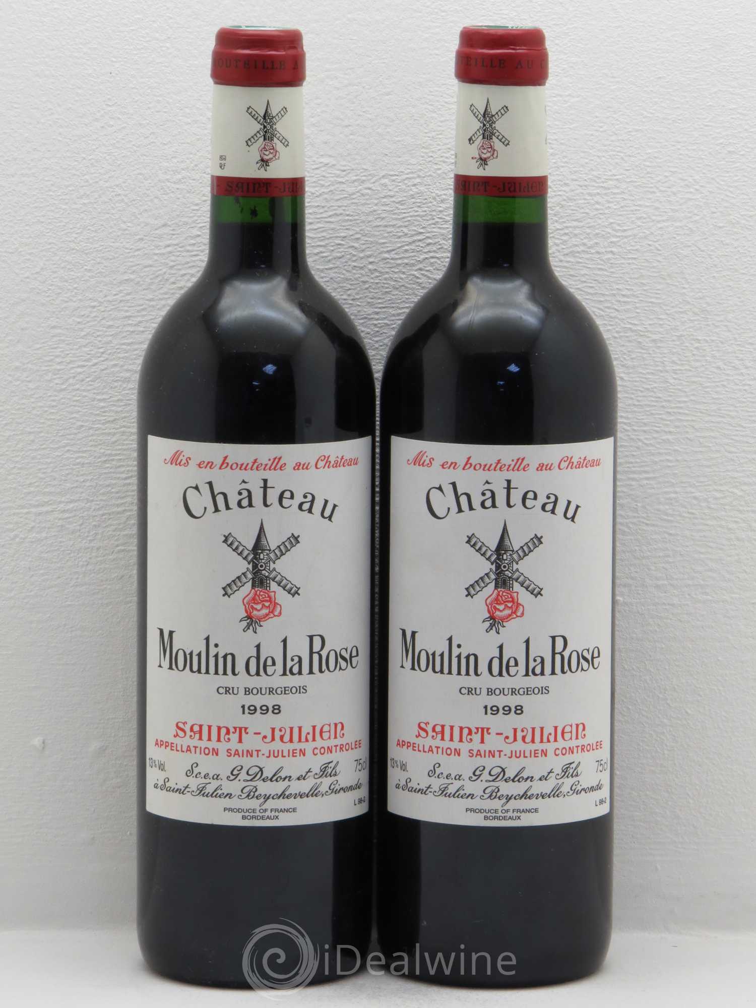 Château Moulin de la Rose Cru Bourgeois 1998 - Lot de 2 bouteilles - 0