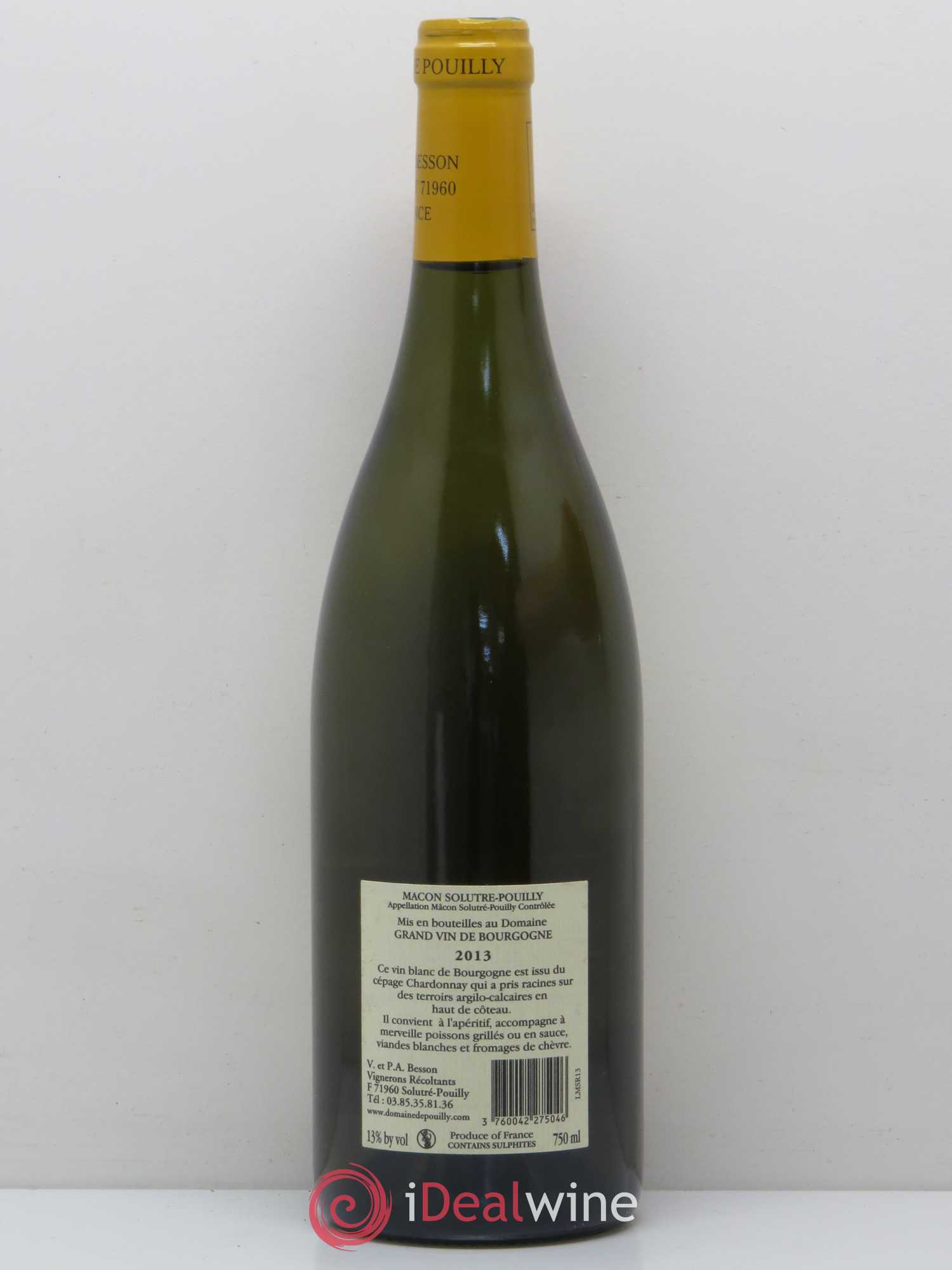 Mâcon Solutre-Pouilly Domaine Pierre Antoine et Vincent Besson (no reserve) 2013 - Lot of 1 bottle - 1