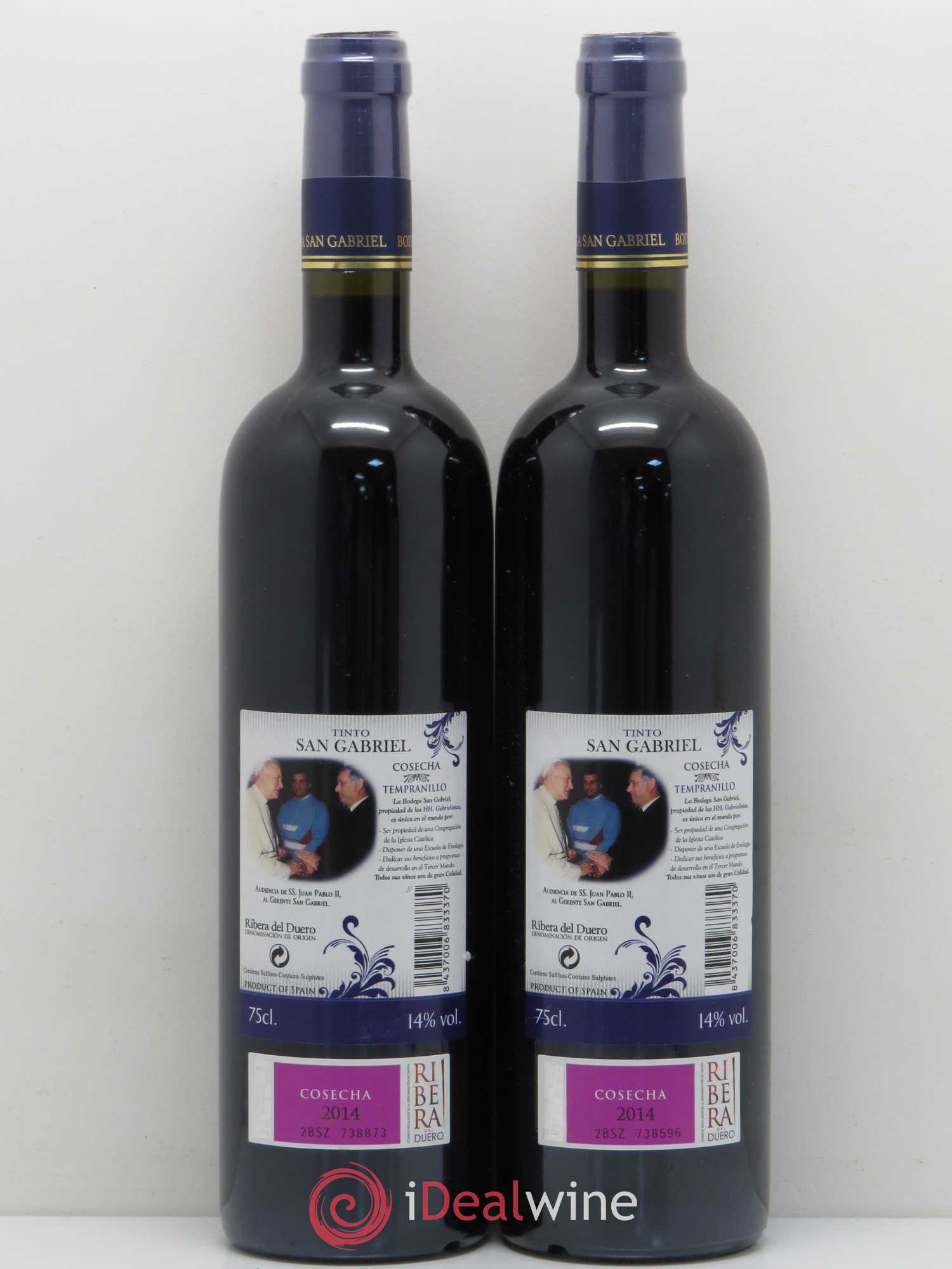 Ribera Del Duero DO Bodegas San Gabriel Cosecha 2014 - Lot de 2 bouteilles - 1