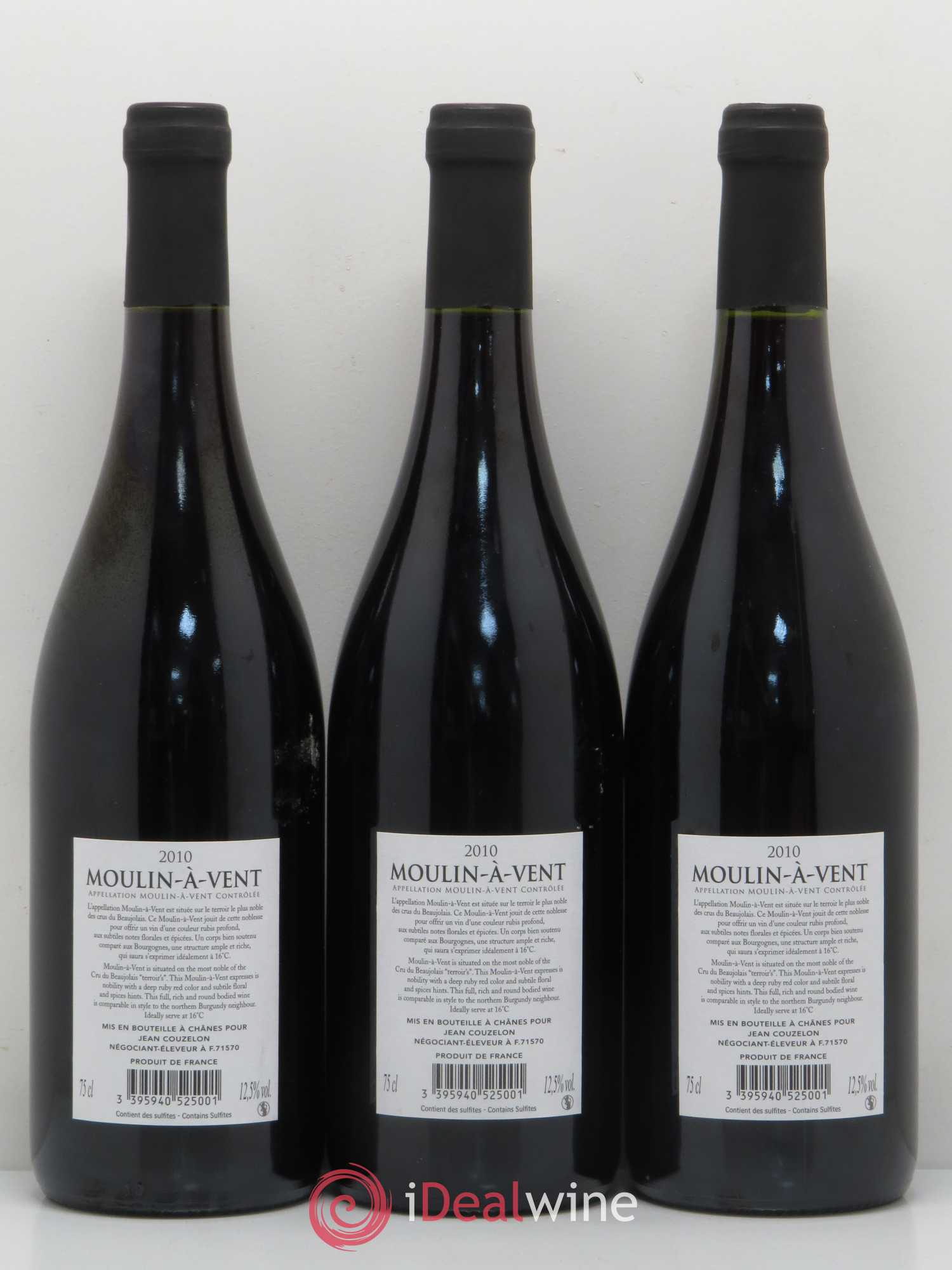 Moulin-à-Vent Vieilles Vignes Jean Couzelon 2010 - Posten von 3 Flaschen - 1