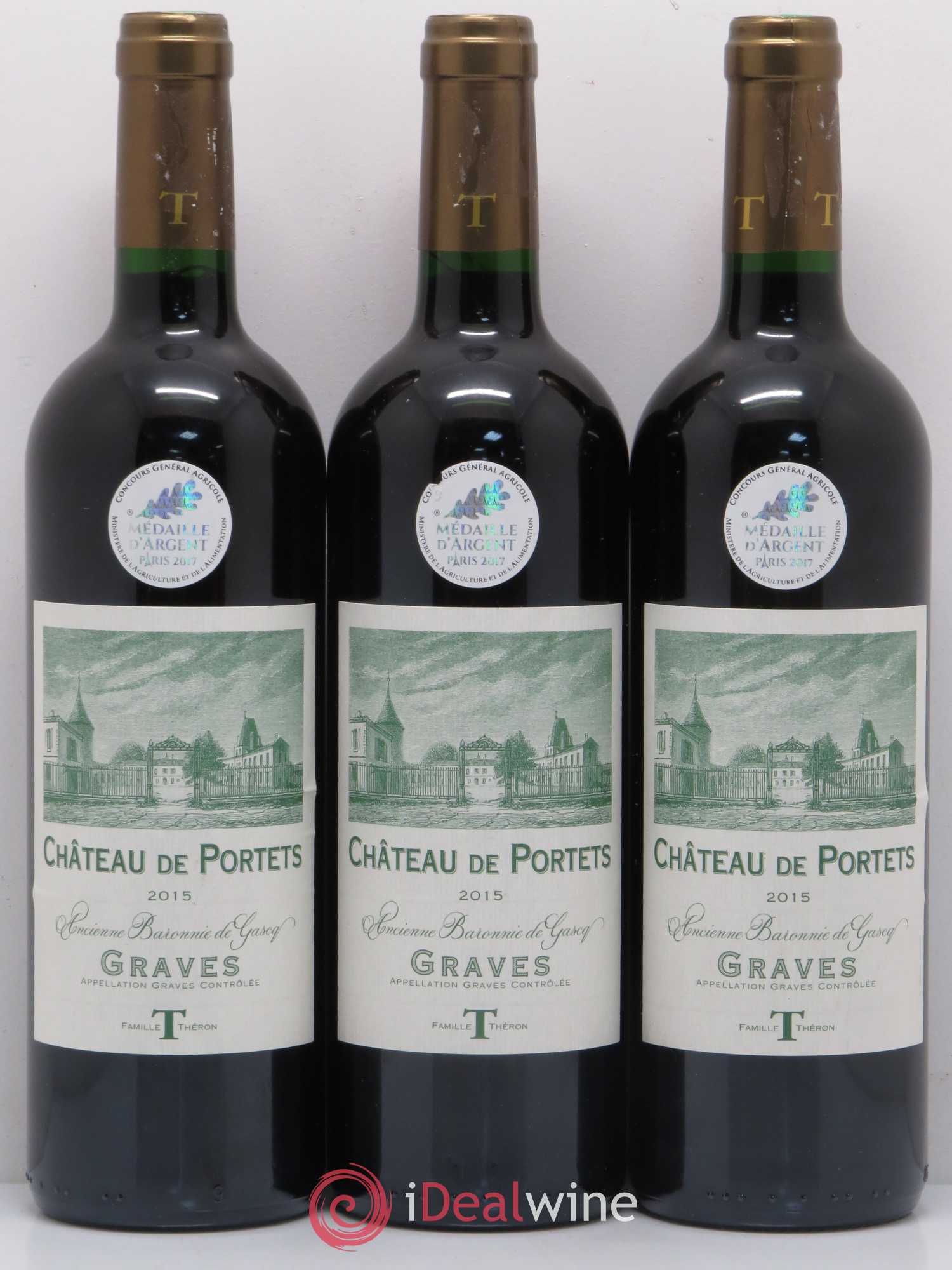 Graves Château de Portets 2015 - Lot de 3 bouteilles - 0
