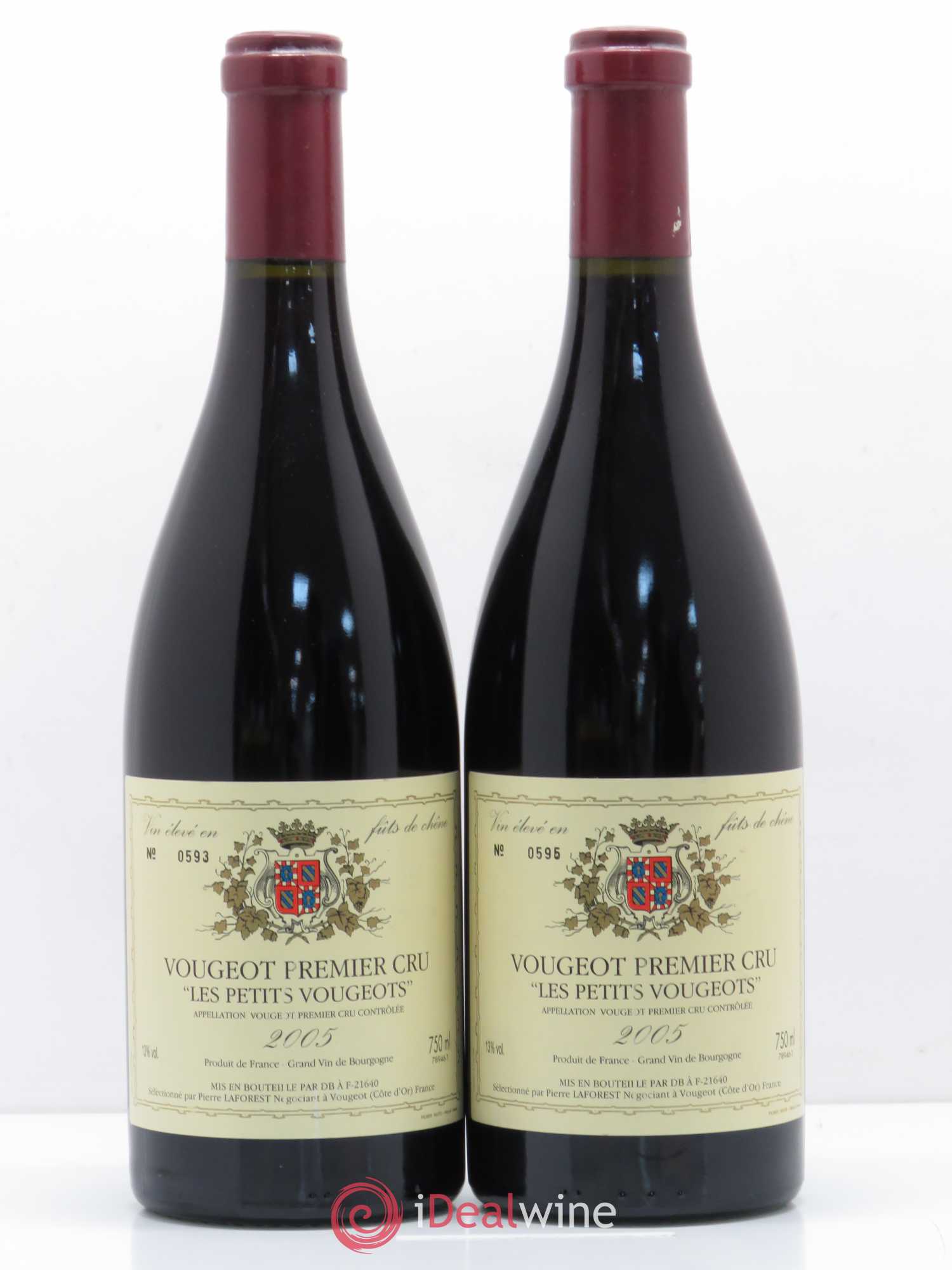 Vougeot 1er Cru Les Petits Vougeots Pierre Laforest négoce 2005 - Posten von 2 Flaschen - 0