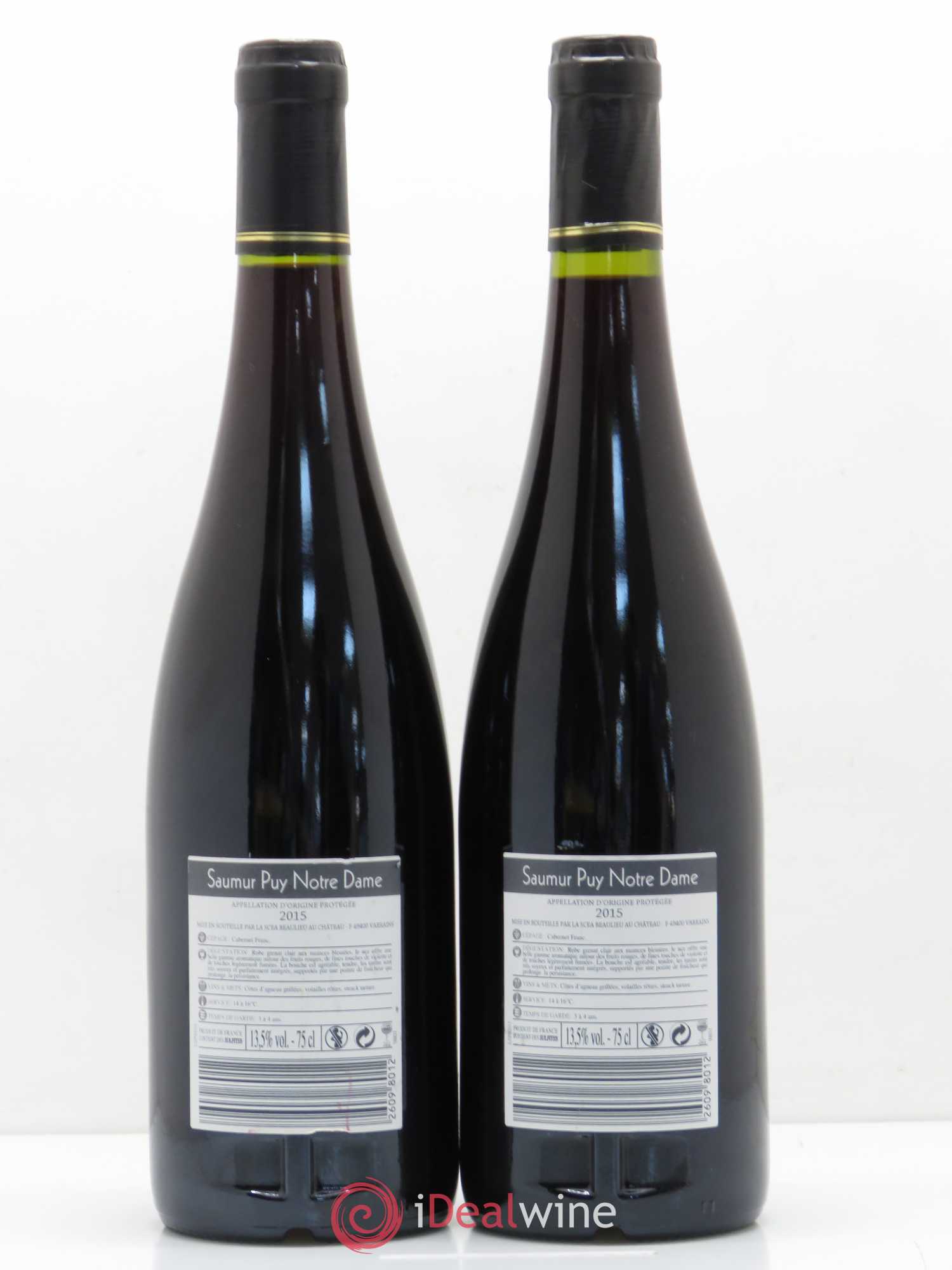 Saumur Puy Notre Dame Chateau d'Eternes Cuvée de Beaulieu 2015 - Posten von 2 Flaschen - 1
