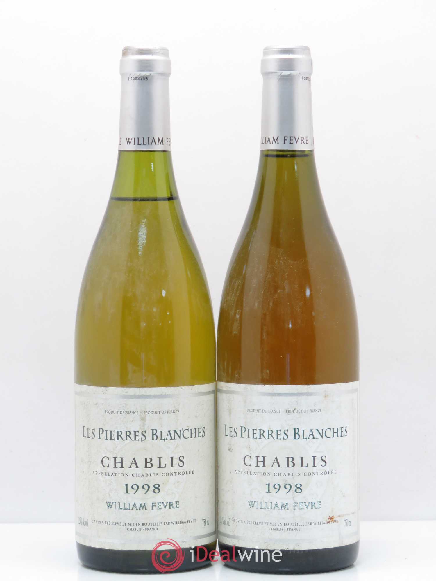 Chablis William Fèvre Les Pierres Blanches (sans prix de réserve) 1998 - Posten von 2 Flaschen - 0