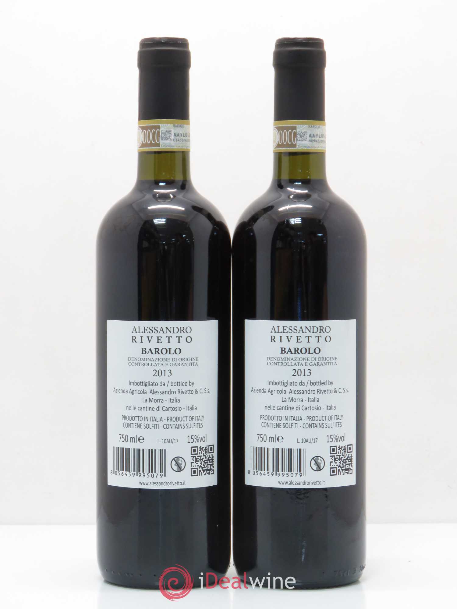 Barolo Alessandro Rivetto 2013 - Lot of 2 bottles - 1