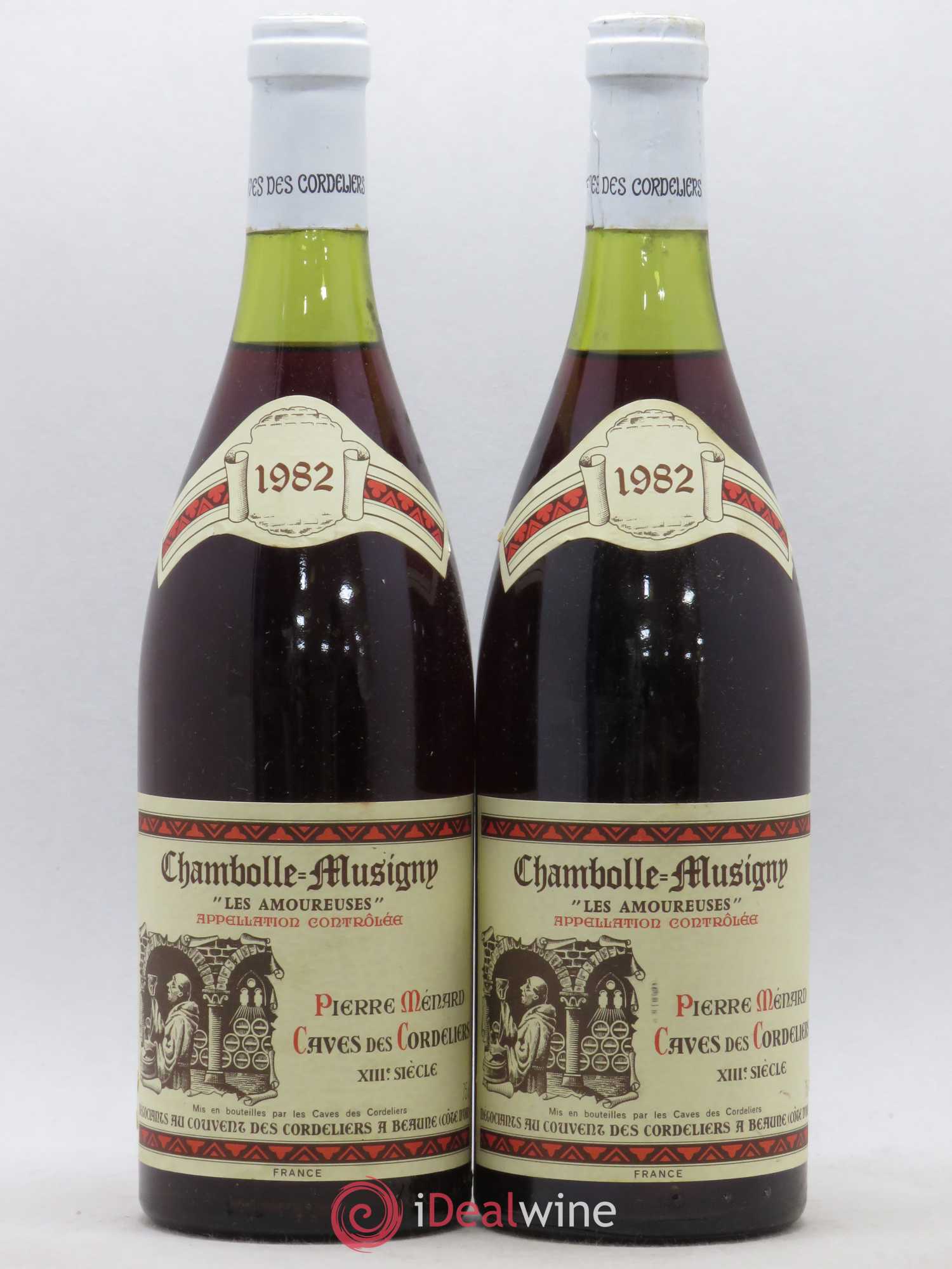 Chambolle-Musigny 1er Cru Les Amouresuses Caves du Couvent des Cordeliers Pierre Menard 1982 - Posten von 2 Flaschen - 0