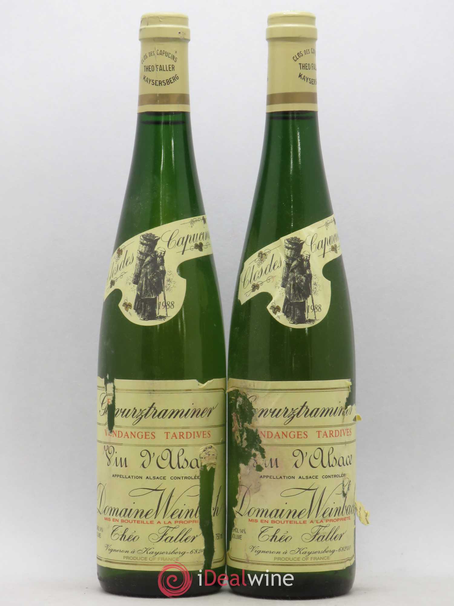 Alsace Gewurztraminer Vendanges Tardives Weinbach (Domaine) 1988 - Lotto di 2 bottiglie - 0