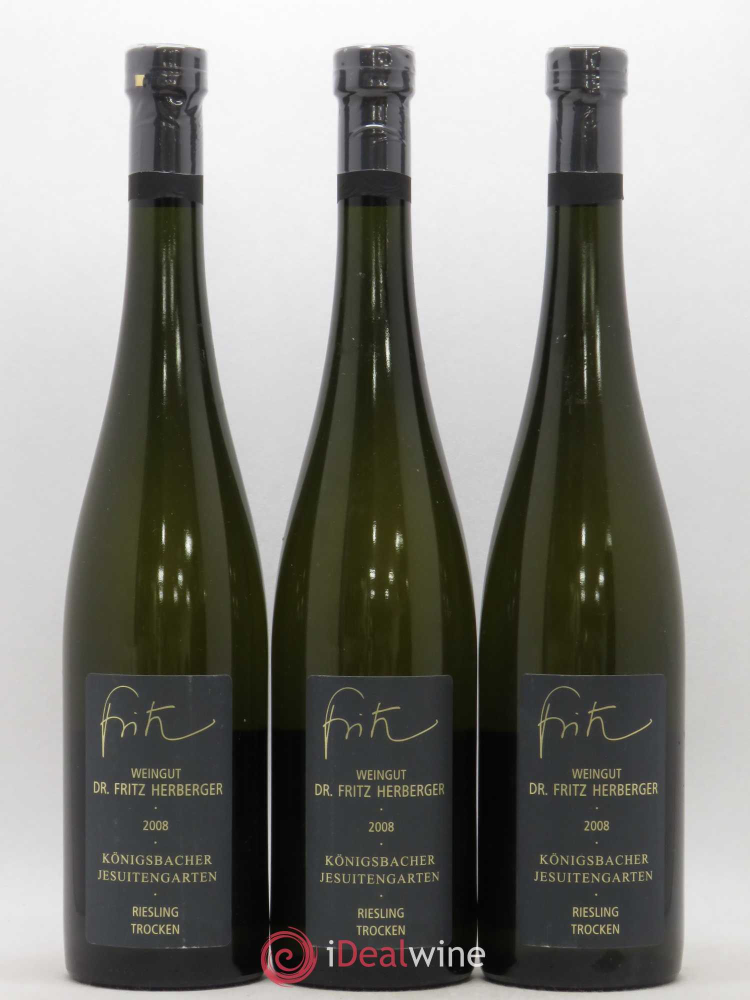 Allemagne Mosel-Saar Konigsbacher Jesuitengarten Riesling Trocken Weingut Dr.Fritz Herberger 2008 - Posten von 3 Flaschen - 0