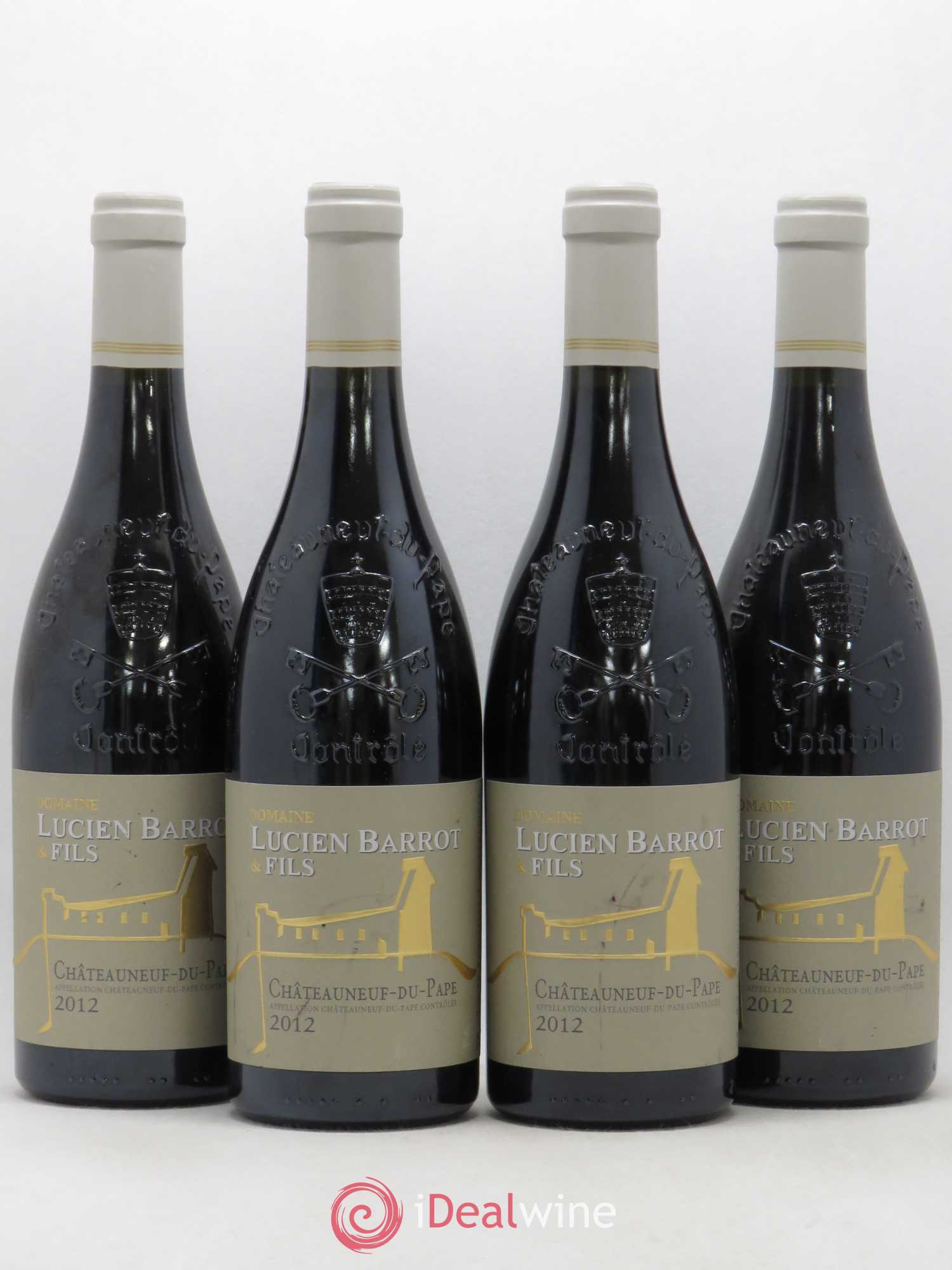 Châteauneuf-du-Pape Lucien Barrot 2012 - Posten von 4 Flaschen - 0