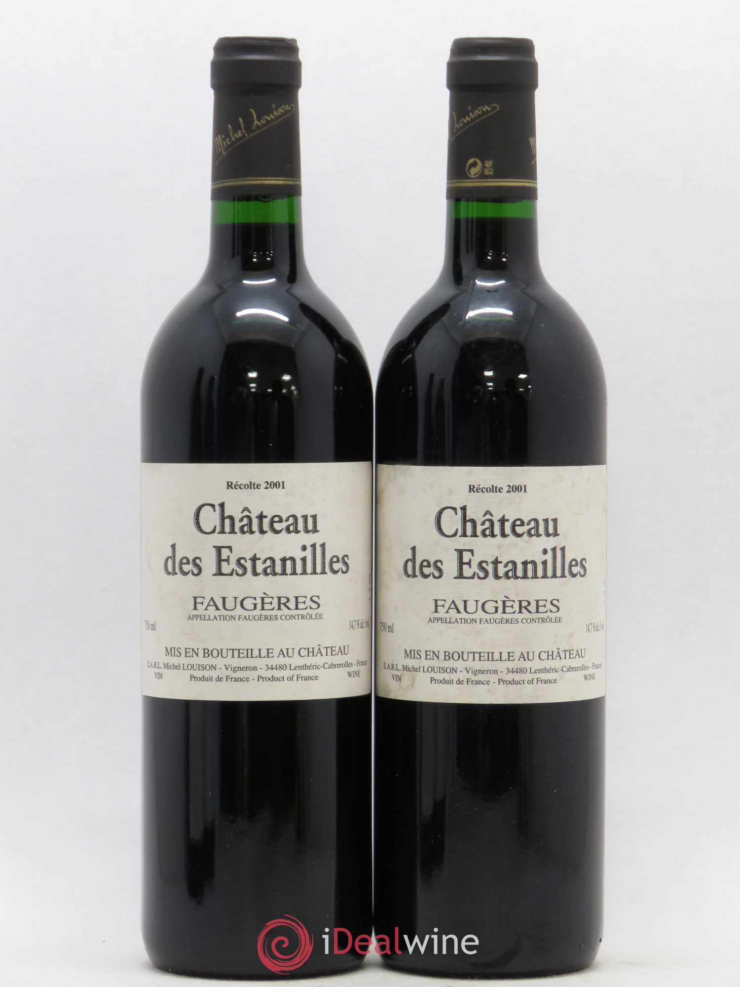 Faugères Château des Estanilles Tradition Michel Louison 2001 - Lot de 2 bouteilles - 0