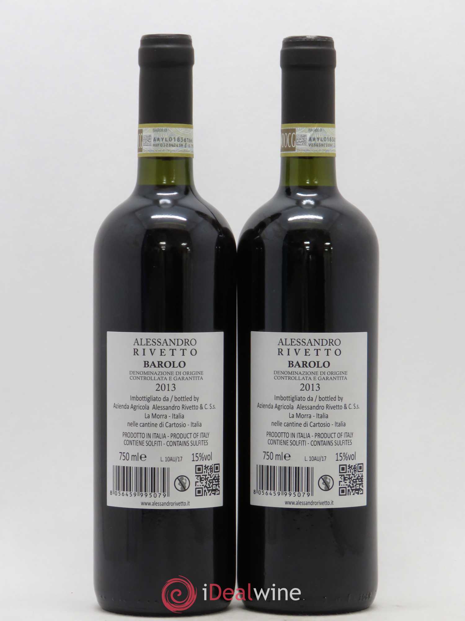 Barolo Alessandro Rivetto 2013 - Lot of 2 bottles - 1