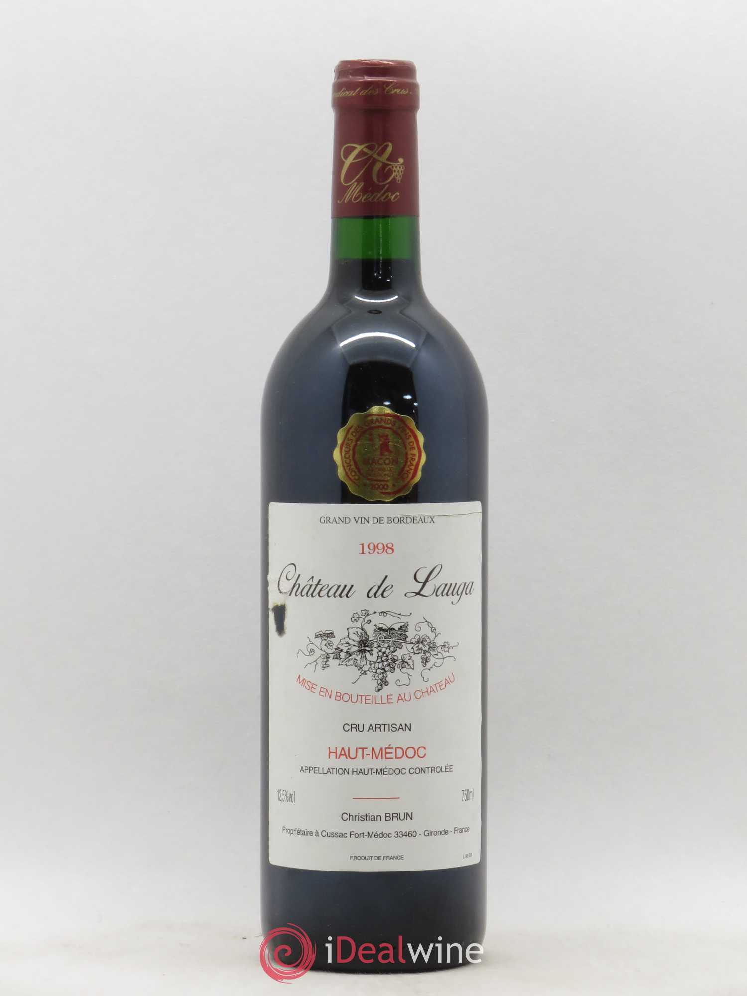 Haut Médoc Château de Lauga (sans prix de réserve) 1998 - Posten von 1 Flasche - 0