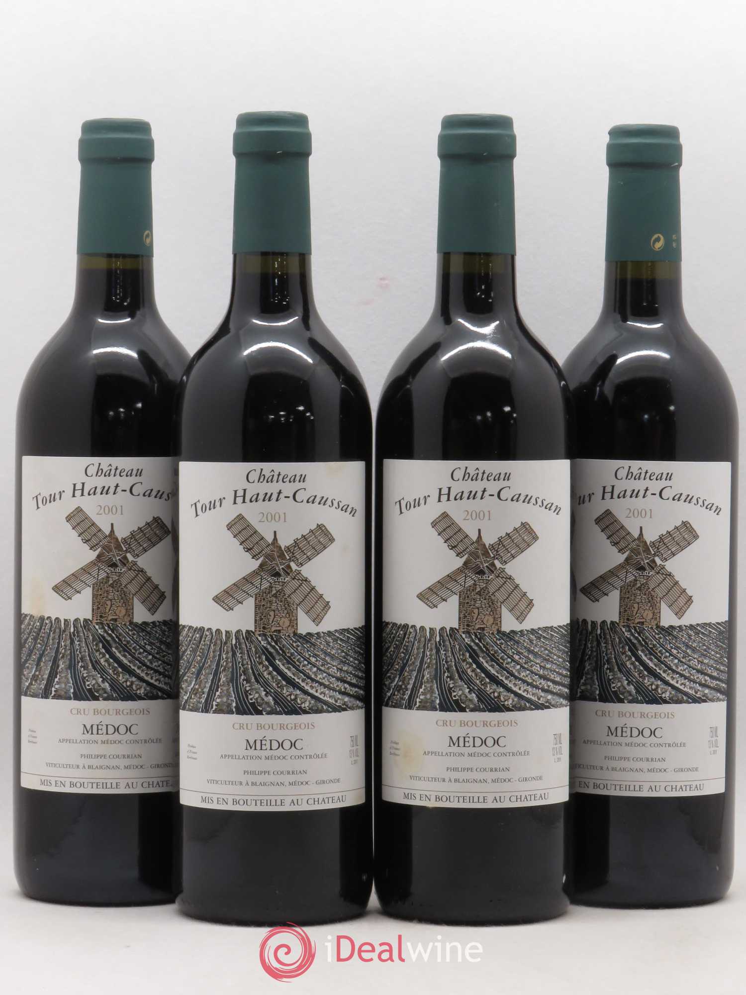 Château Tour Haut-Caussan Cru Bourgeois 2001 - Lot de 4 bouteilles - 0