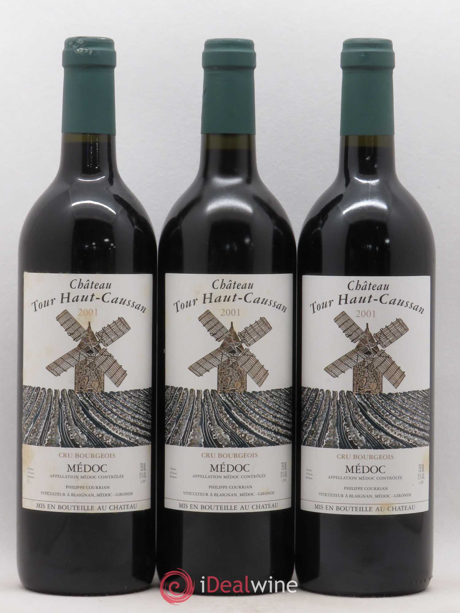 Château Tour Haut-Caussan Cru Bourgeois 2001 - Lot de 3 bouteilles - 0