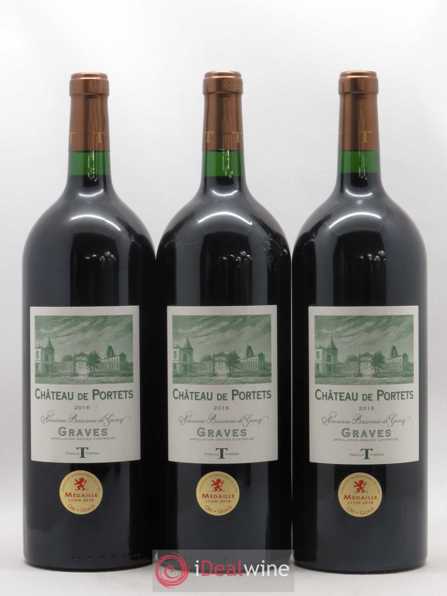 Graves Chateau de Portets Ancienne Baronnie de Gascq 2016 - Posten von 3 Magnum - 0