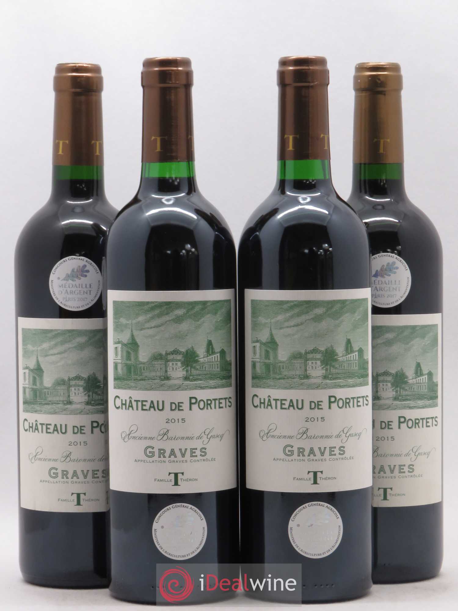Graves Château de Portets Ancienne Baronnie De Gascq 2015 - Posten von 4 Flaschen - 0