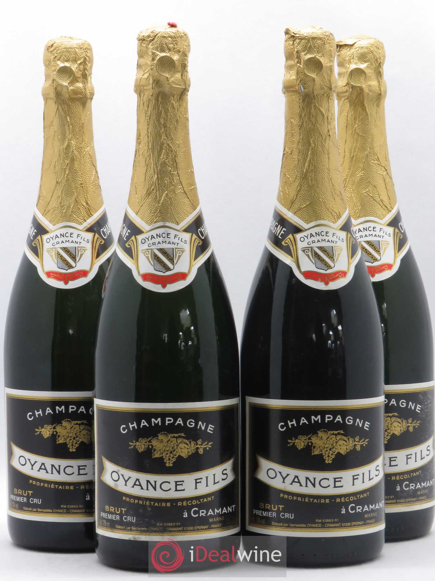 Champagne Oyance Fils Brut 1er Cru (sans prix de réserve) - Posten von 4 Flaschen - 0