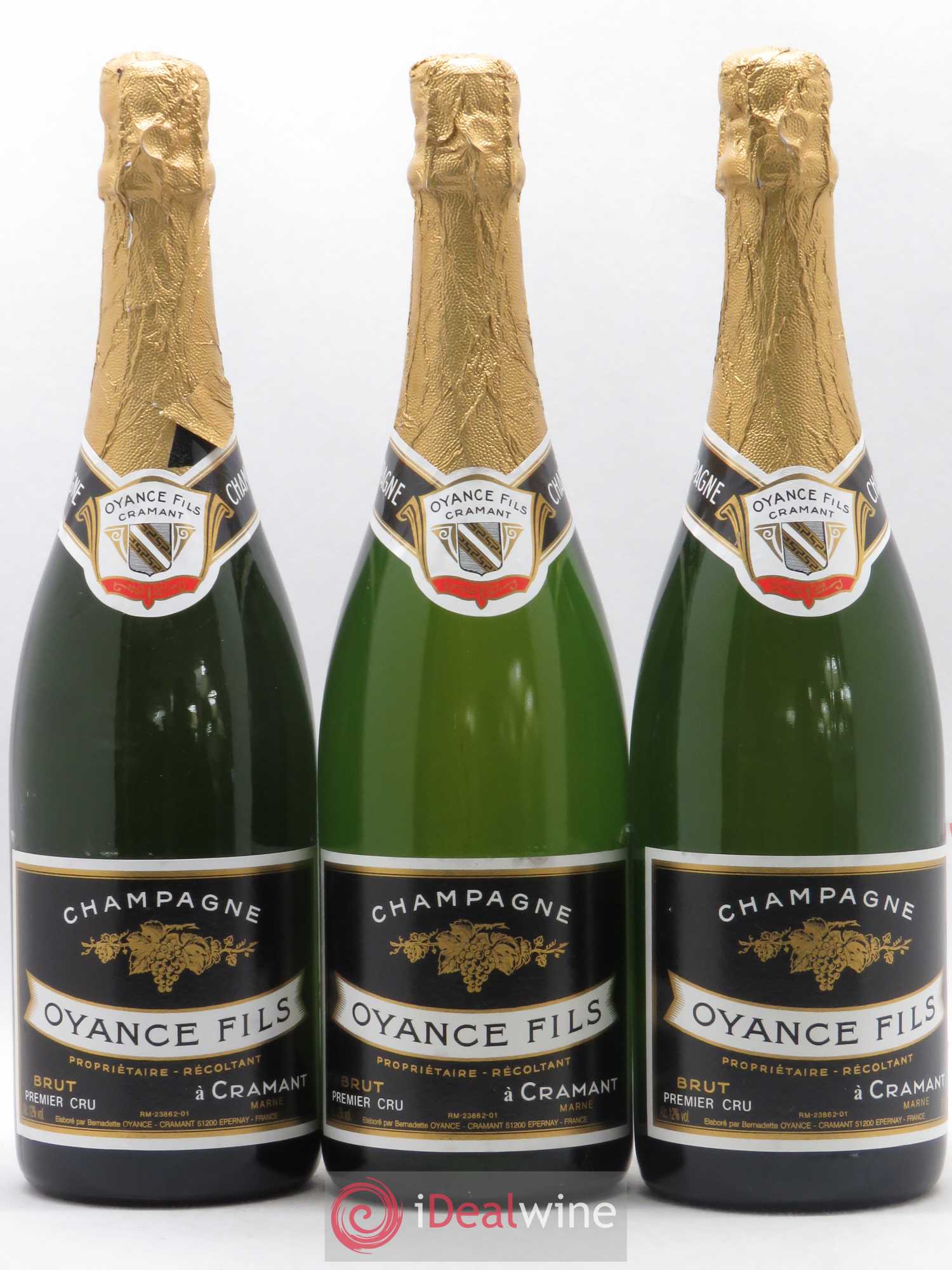 Champagne Oyance Fils Brut 1er Cru (sans prix de réserve) - Posten von 3 Flaschen - 0