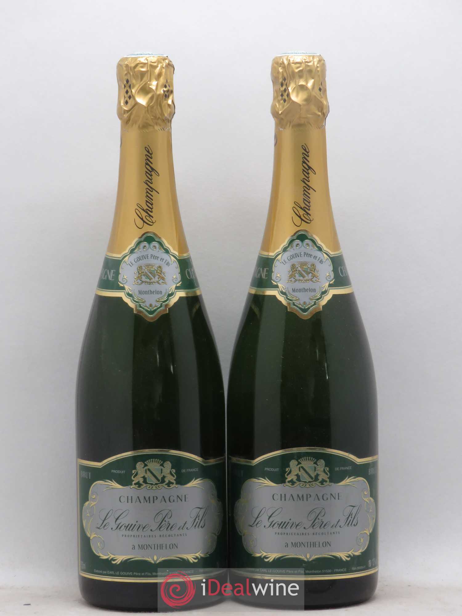 Champagne Le Gouive Père et Fils Brut tradition - Lot of 2 bottles - 0