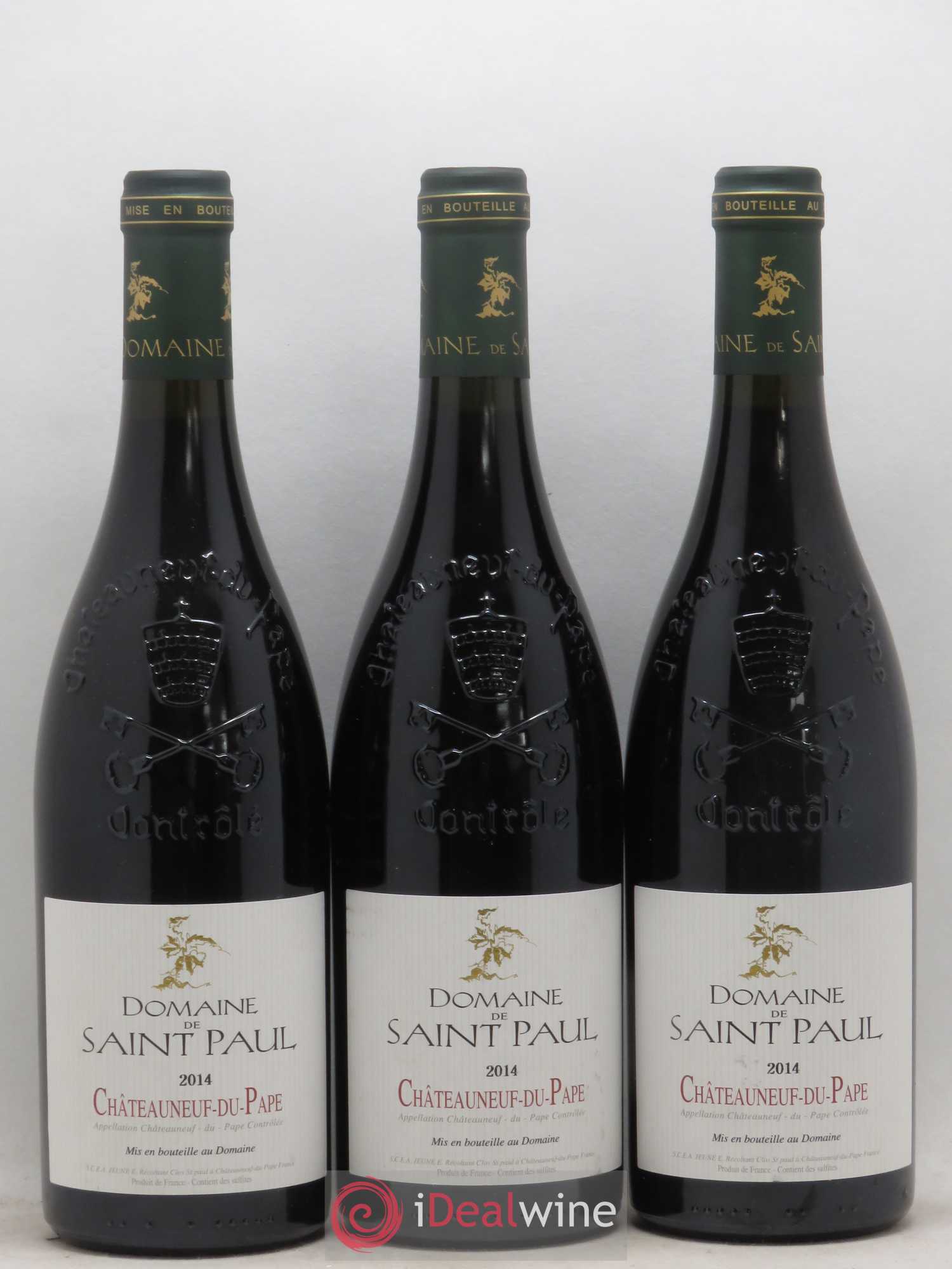 Châteauneuf-du-Pape Domaine de Saint-Paul 2014 - Posten von 3 Flaschen - 0